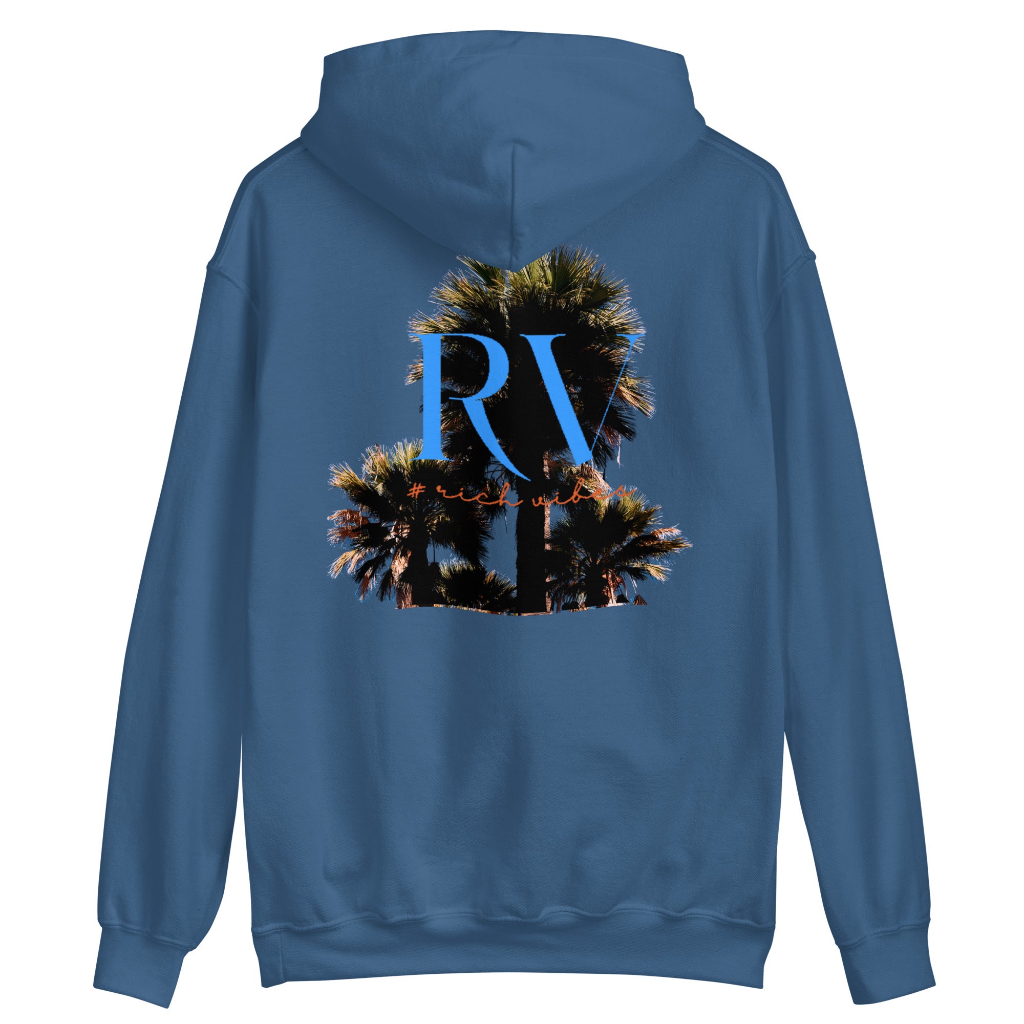 Rich Vibes RV Palm Trees Silhouette Logo - Unisex Hoodie