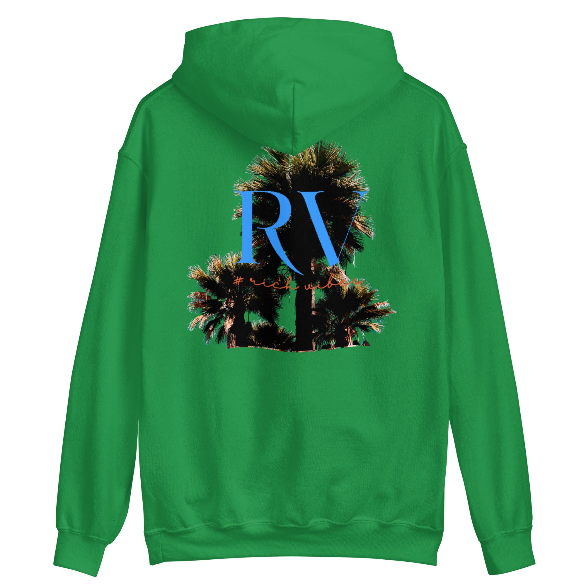 Rich Vibes RV Palm Trees Silhouette Logo - Unisex Hoodie