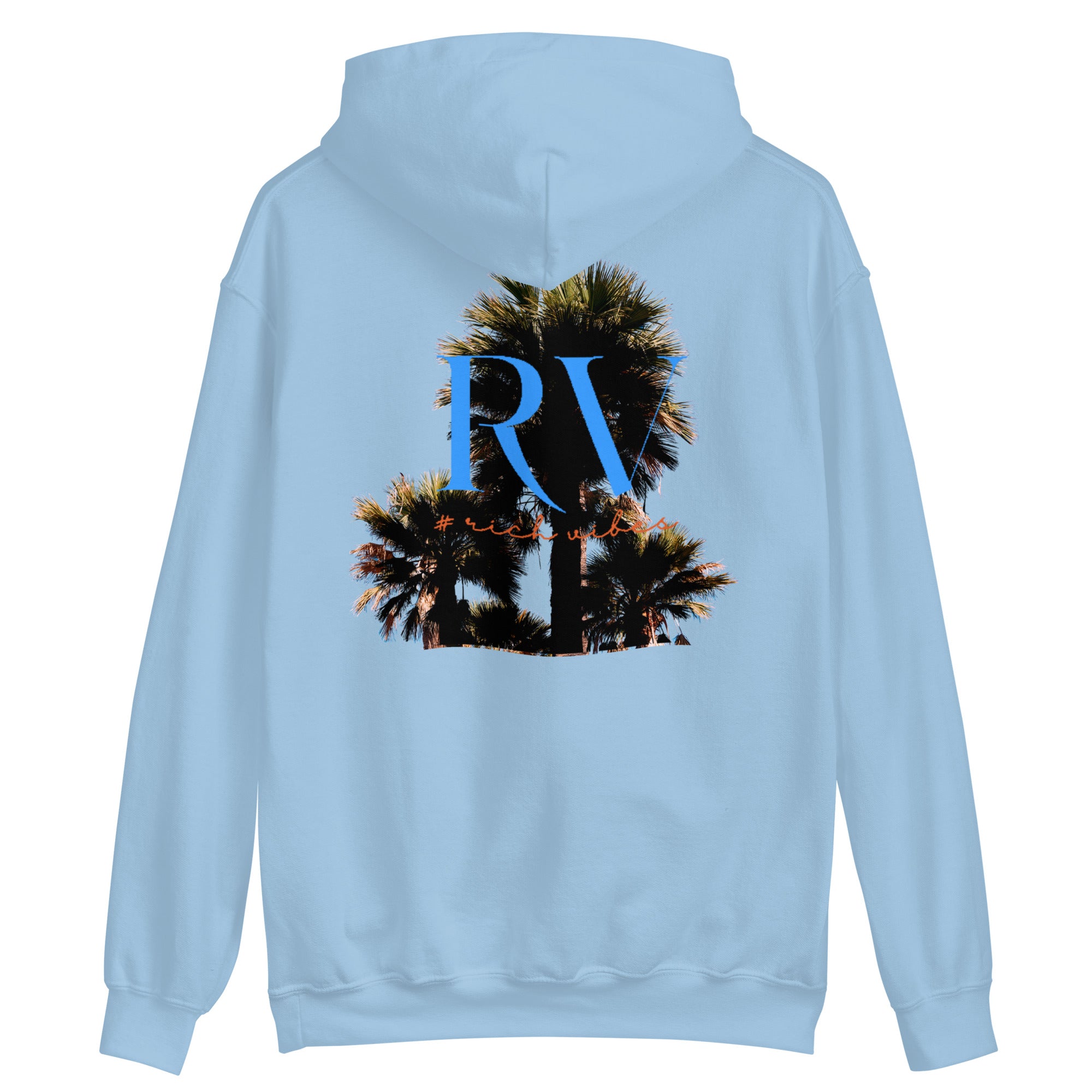 Rich Vibes RV Palm Trees Silhouette Logo - Unisex Hoodie