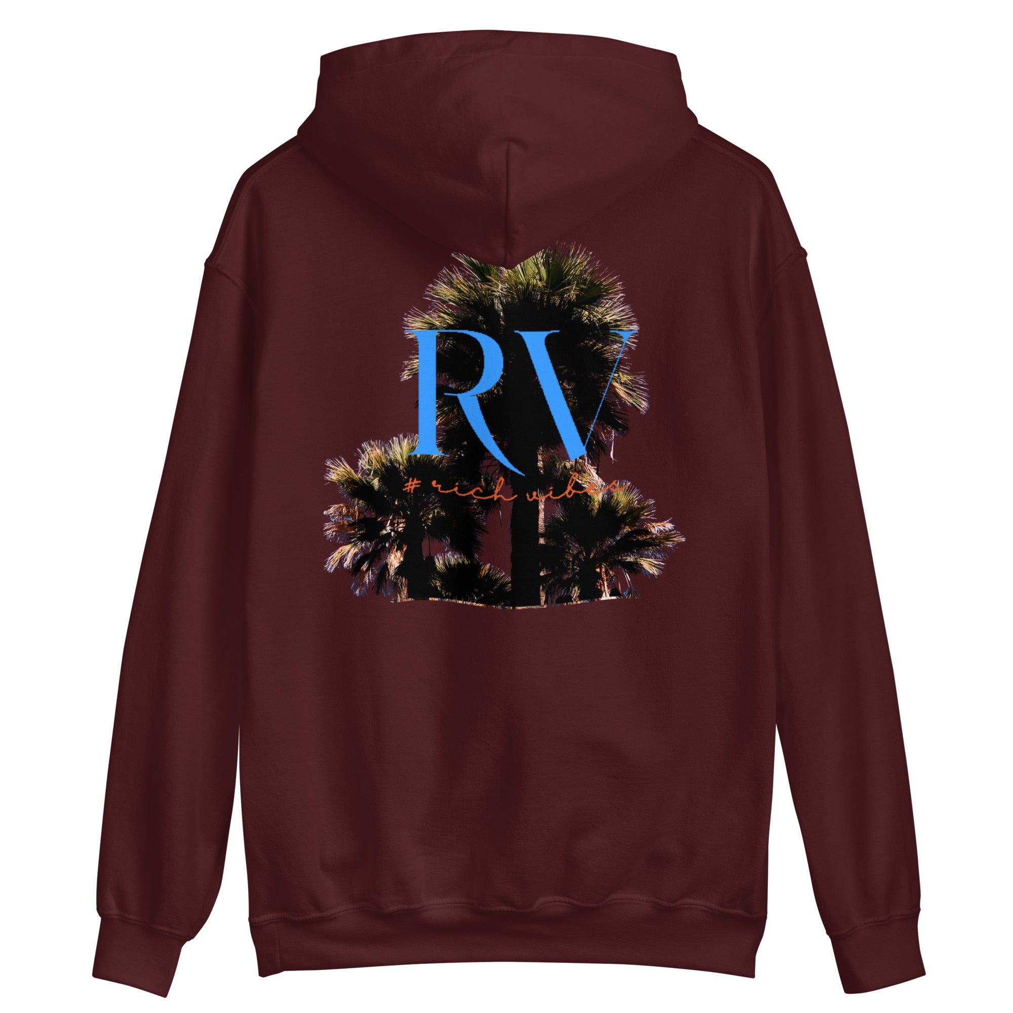 Rich Vibes RV Palm Trees Silhouette Logo - Unisex Hoodie