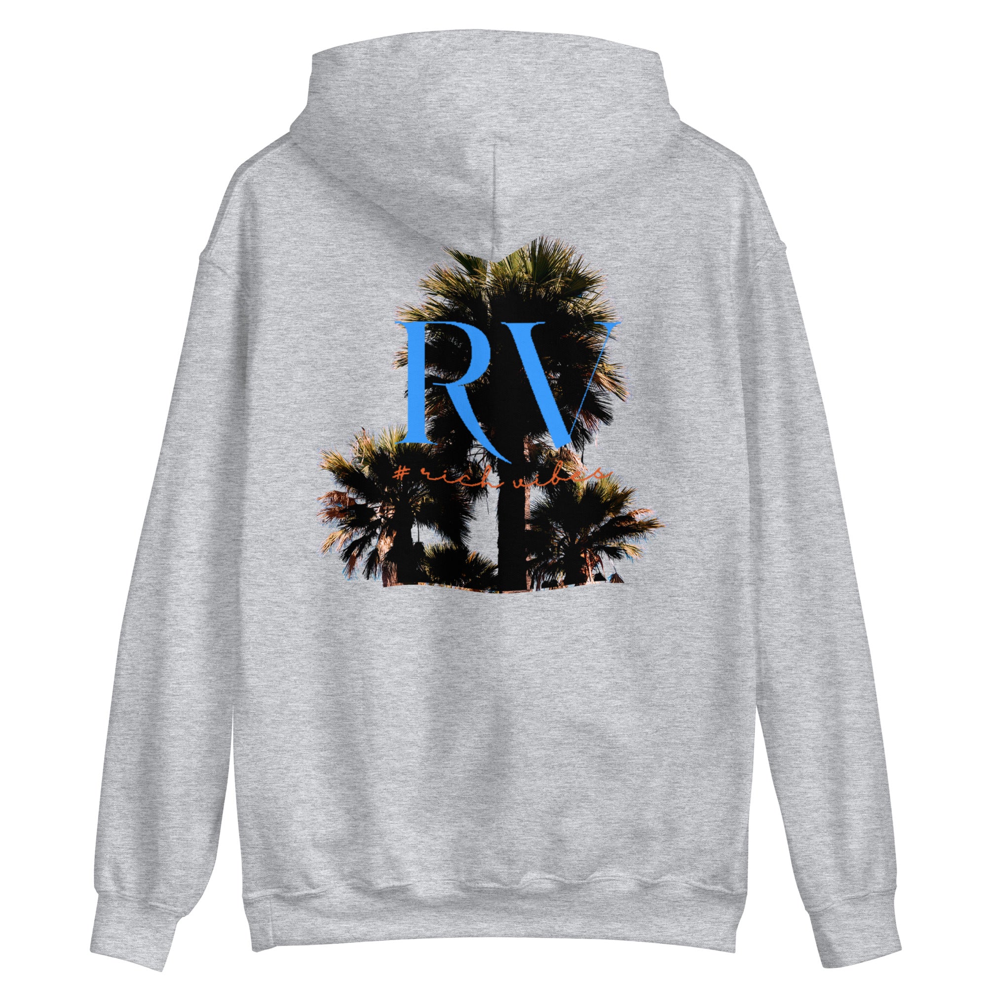 Rich Vibes RV Palm Trees Silhouette Logo - Unisex Hoodie