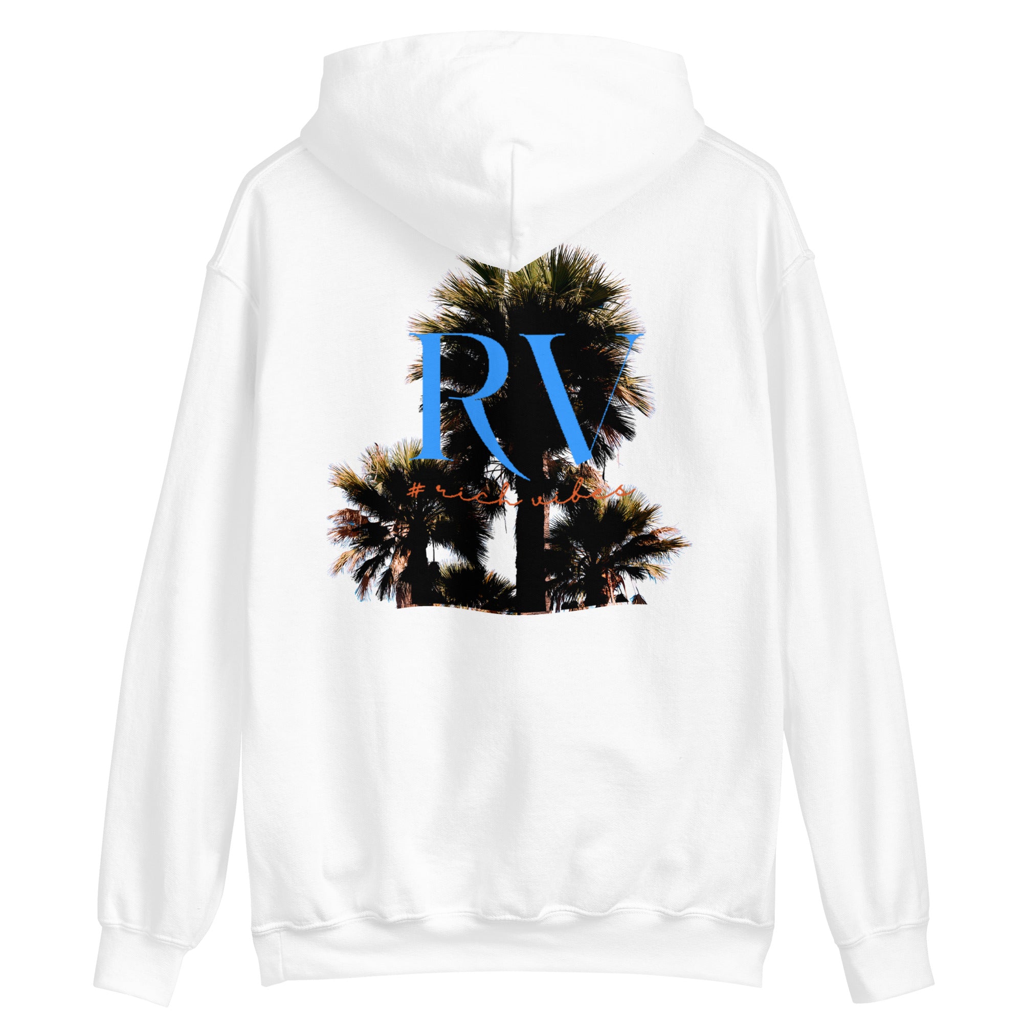 Rich Vibes RV Palm Trees Silhouette Logo - Unisex Hoodie