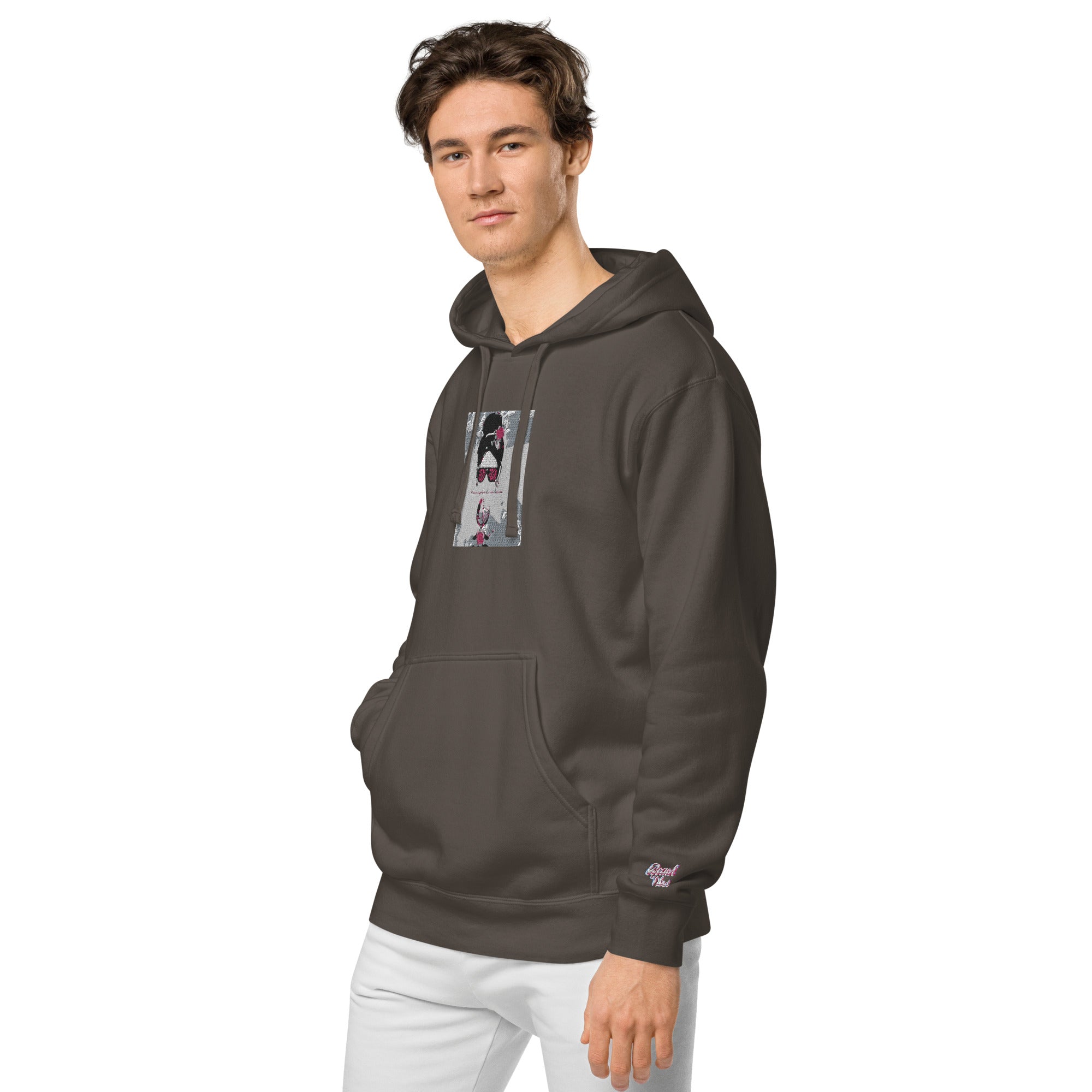 Vineyard Vibes Pink Water Color Black - Unisex pigment-dyed hoodie