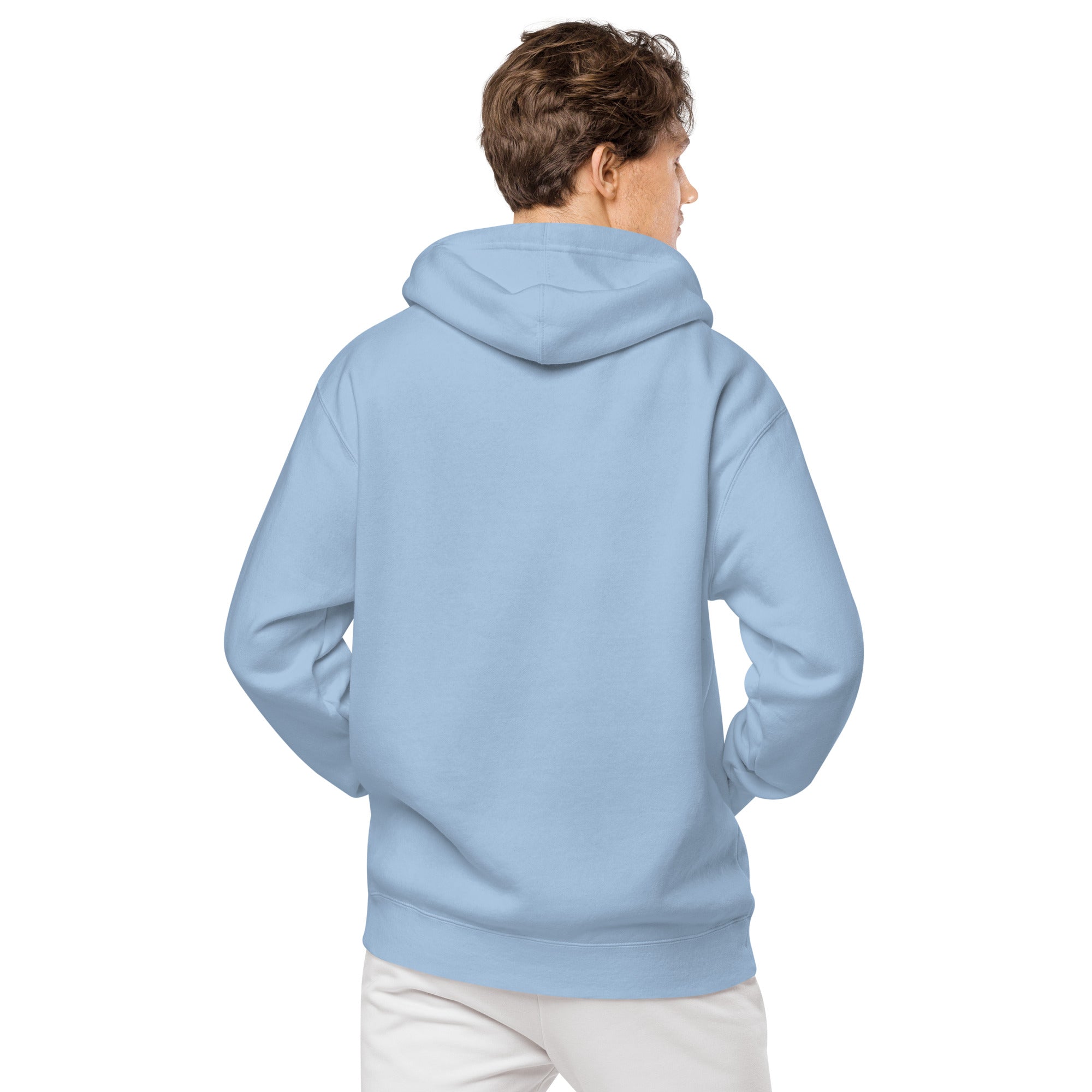 Vineyard Vibes Pink Water Color Light Blue - Unisex pigment-dyed hoodie