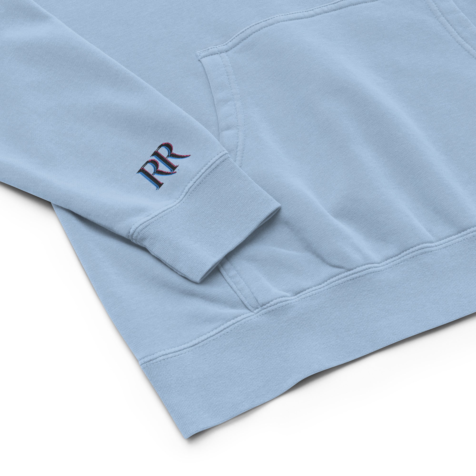 Rich Vibes 3 Palm Tree Silhouette - Unisex pigment-dyed hoodie Light Blue