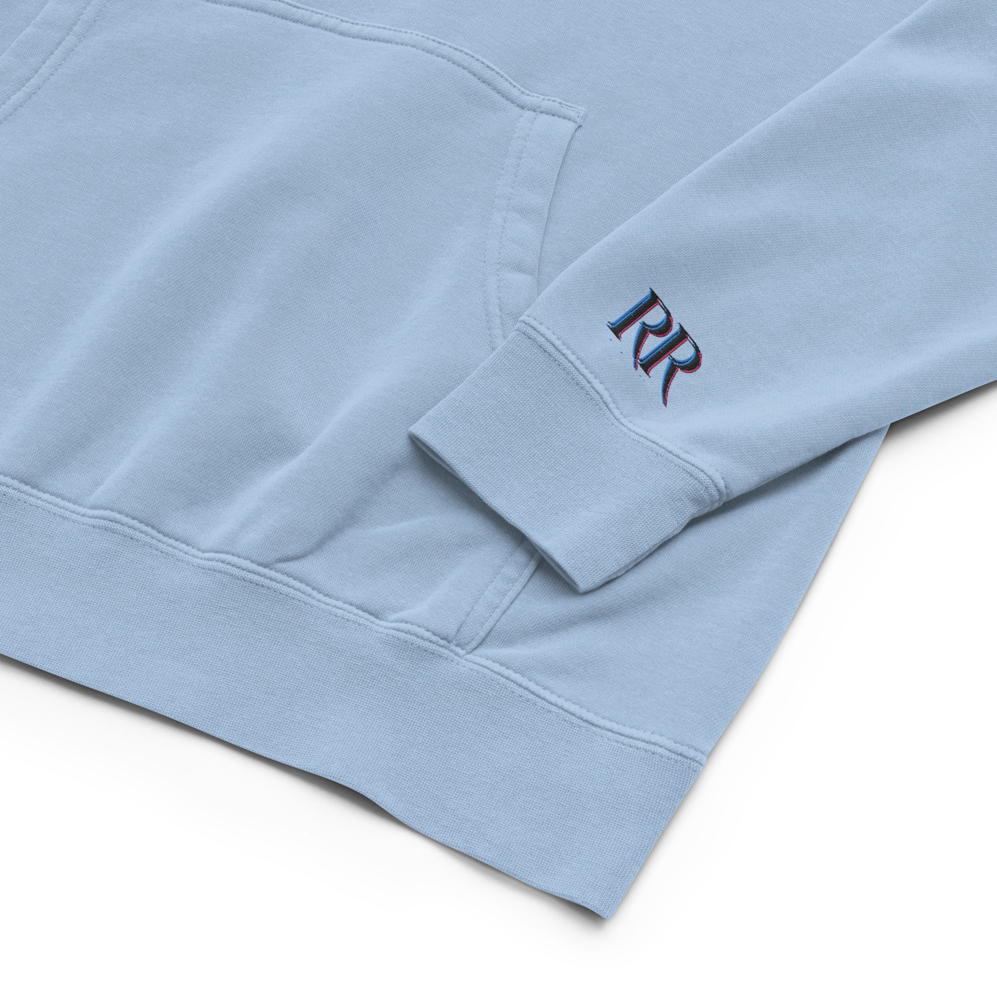 Rich Vibes 3 Palm Tree Silhouette - Unisex pigment-dyed hoodie Light Blue