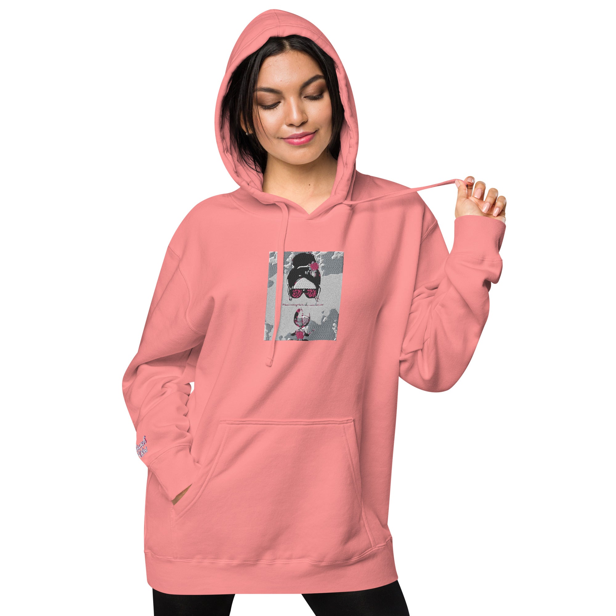 Vineyard Vibes Pink Water Color Peach - Unisex pigment-dyed hoodie