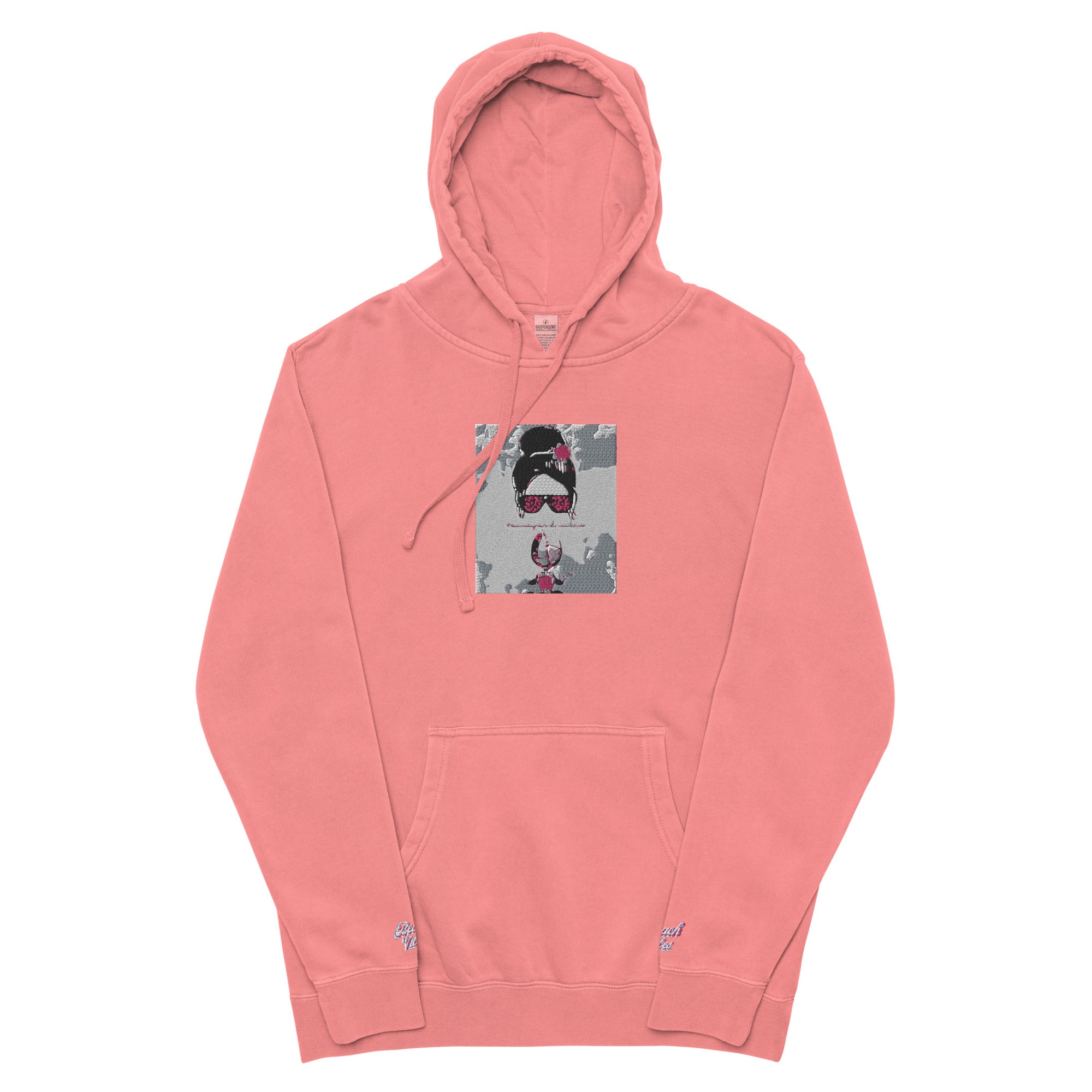 Vineyard Vibes Pink Water Color Peach - Unisex pigment-dyed hoodie