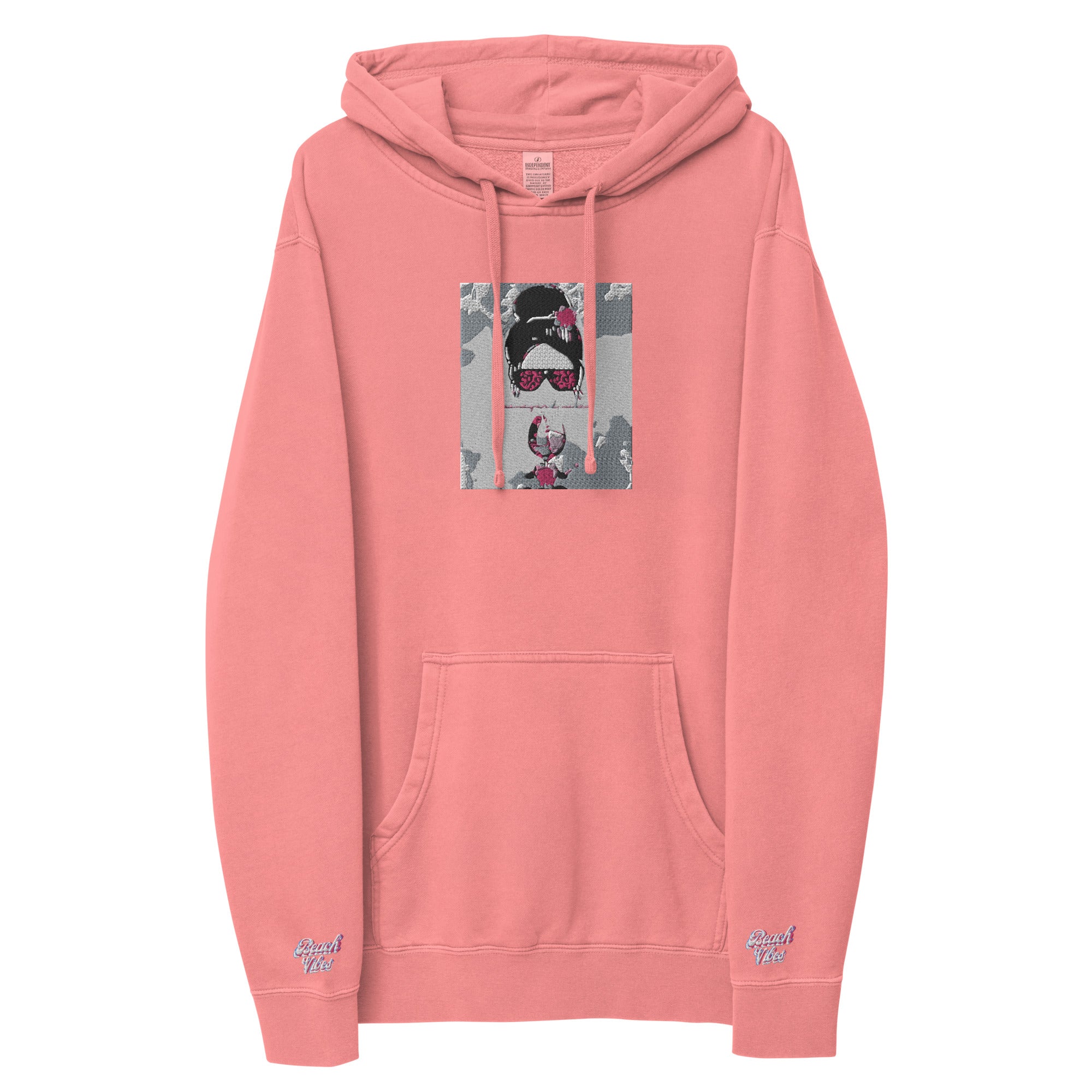 Vineyard Vibes Pink Water Color Peach - Unisex pigment-dyed hoodie