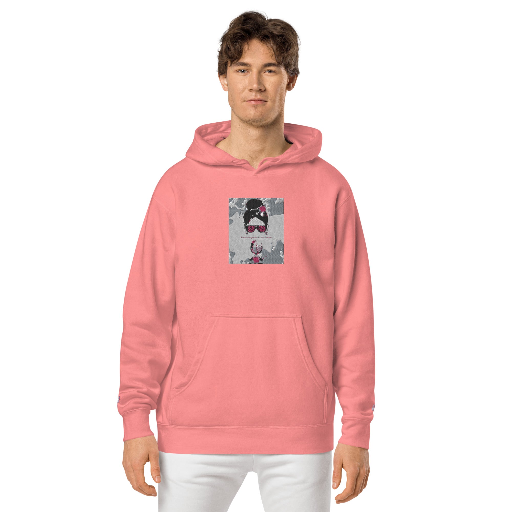 Vineyard Vibes Pink Water Color Peach - Unisex pigment-dyed hoodie