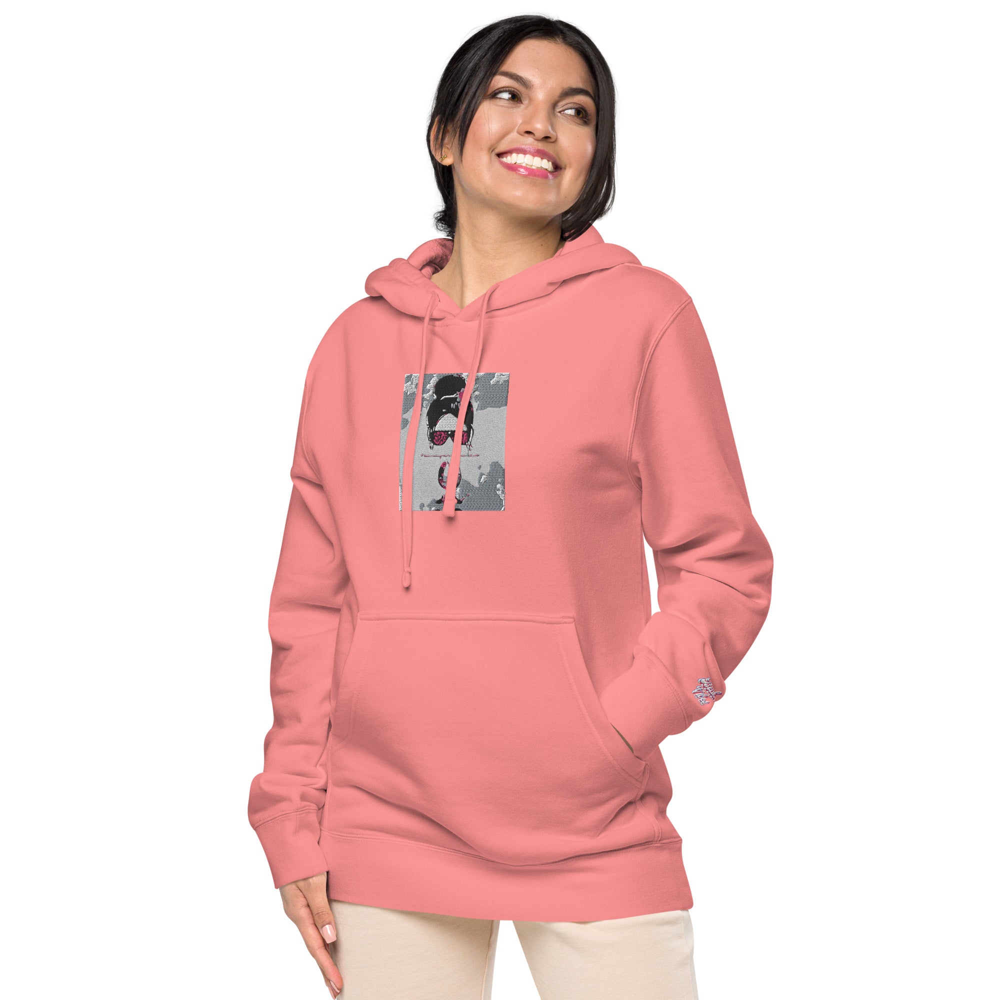Vineyard Vibes Pink Water Color Peach - Unisex pigment-dyed hoodie