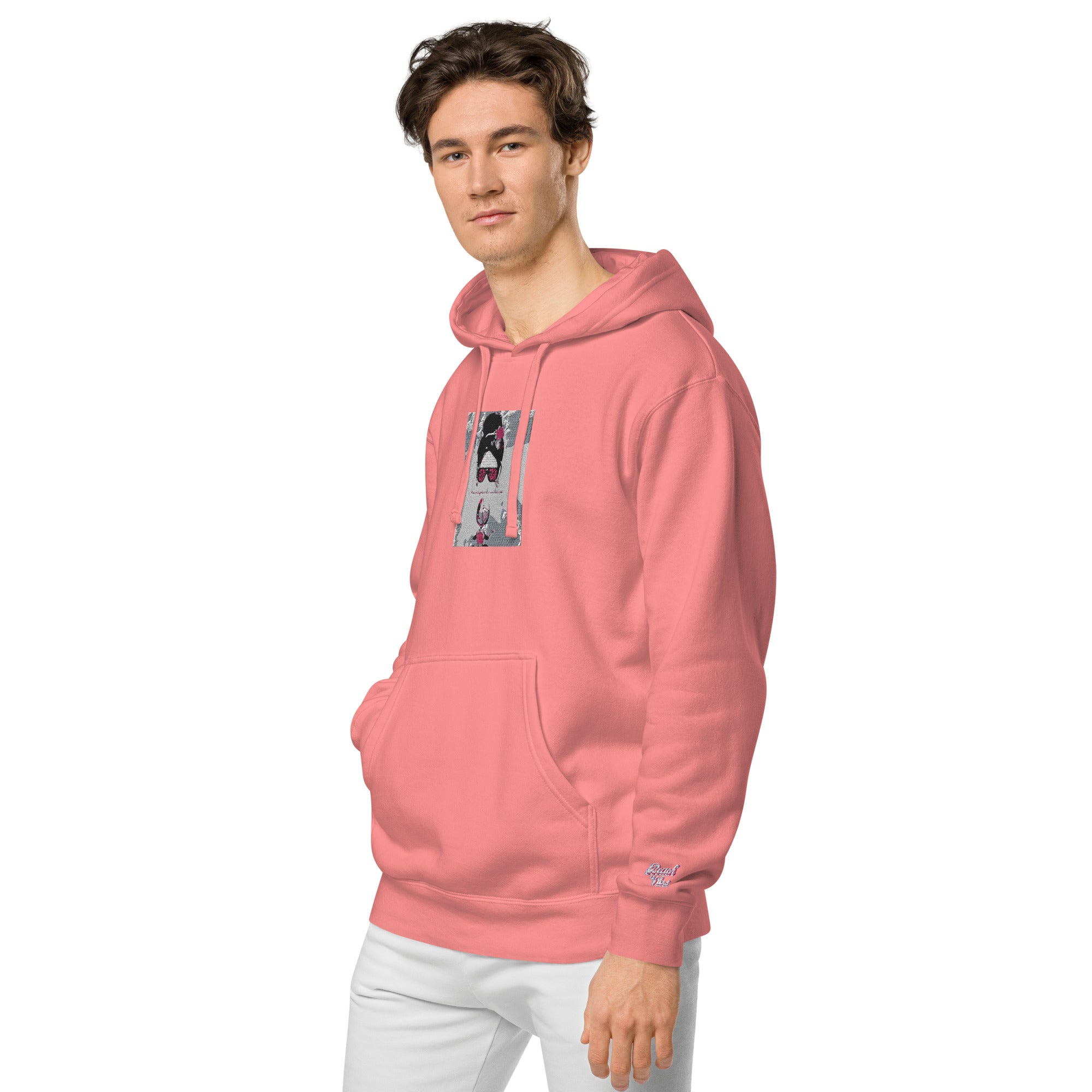 Vineyard Vibes Pink Water Color Peach - Unisex pigment-dyed hoodie