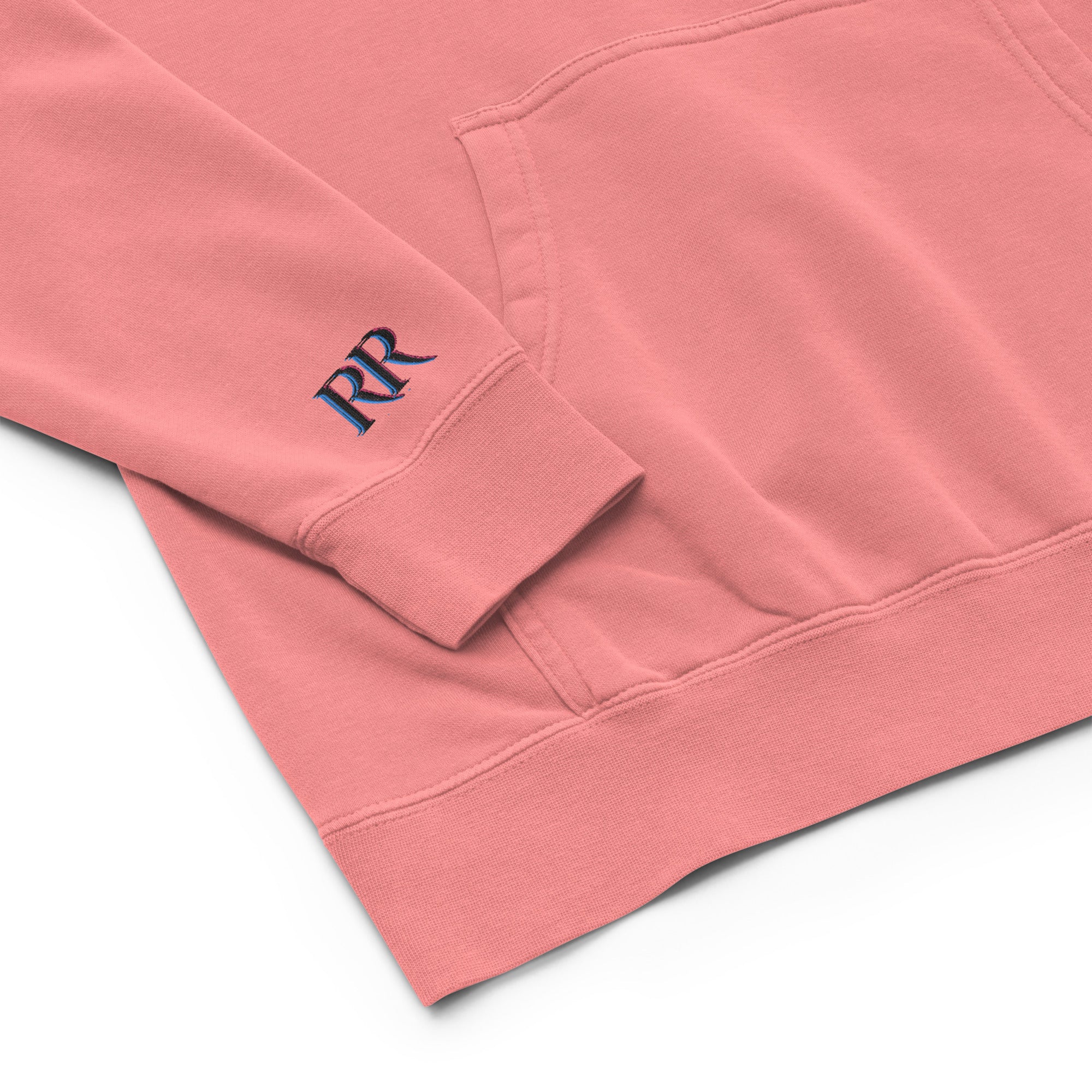 Rich Vibes 3 Palm Tree Silhouette - Unisex pigment-dyed hoodie Peach