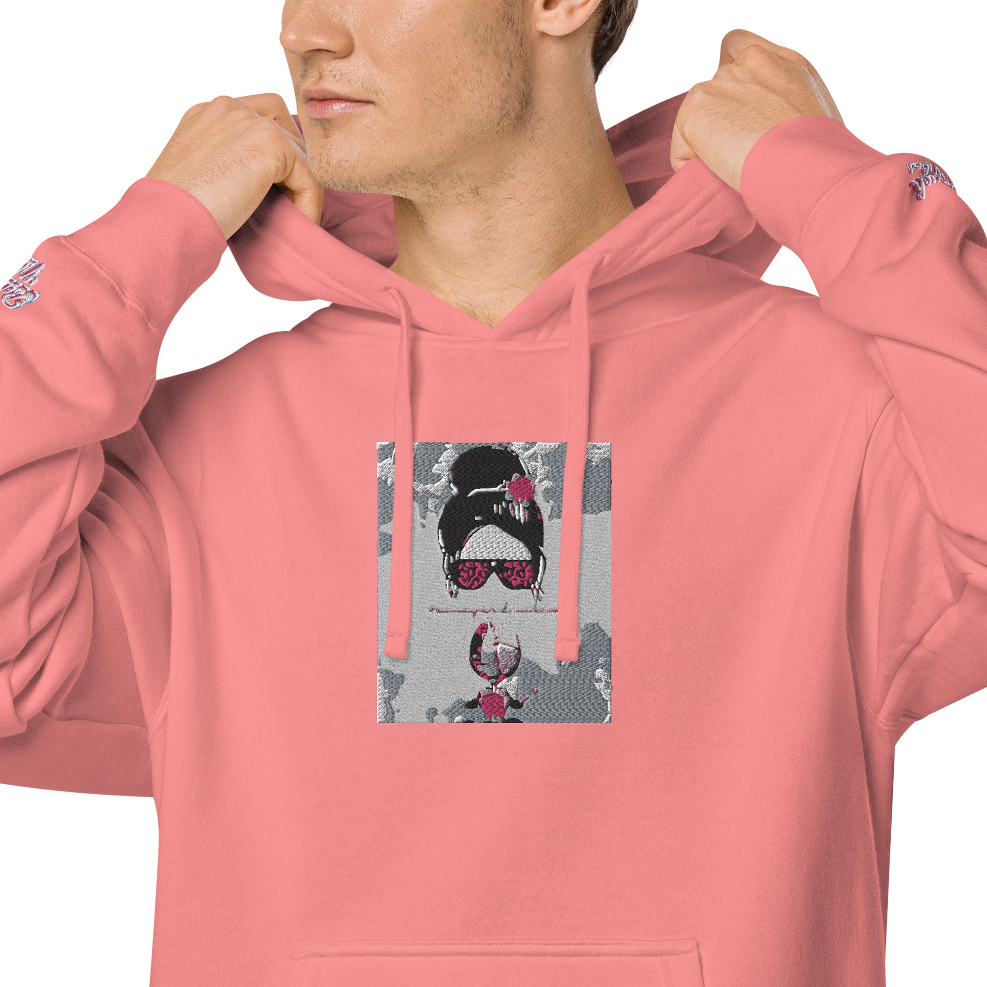 Vineyard Vibes Pink Water Color Peach - Unisex pigment-dyed hoodie