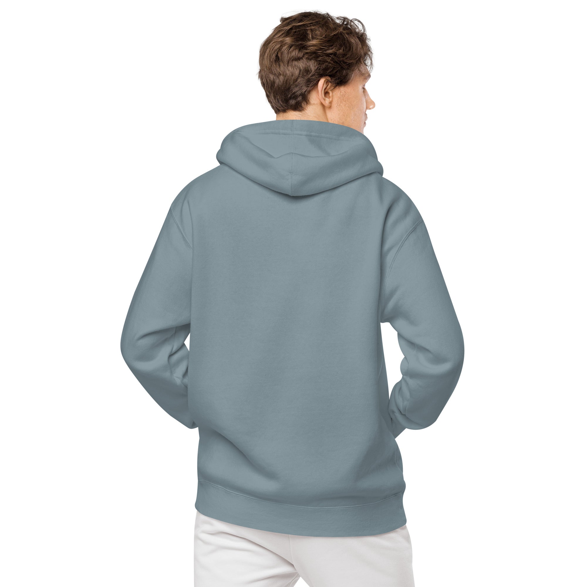 Vineyard Vibes Pink Water Color Slate Blue - Unisex pigment-dyed hoodie