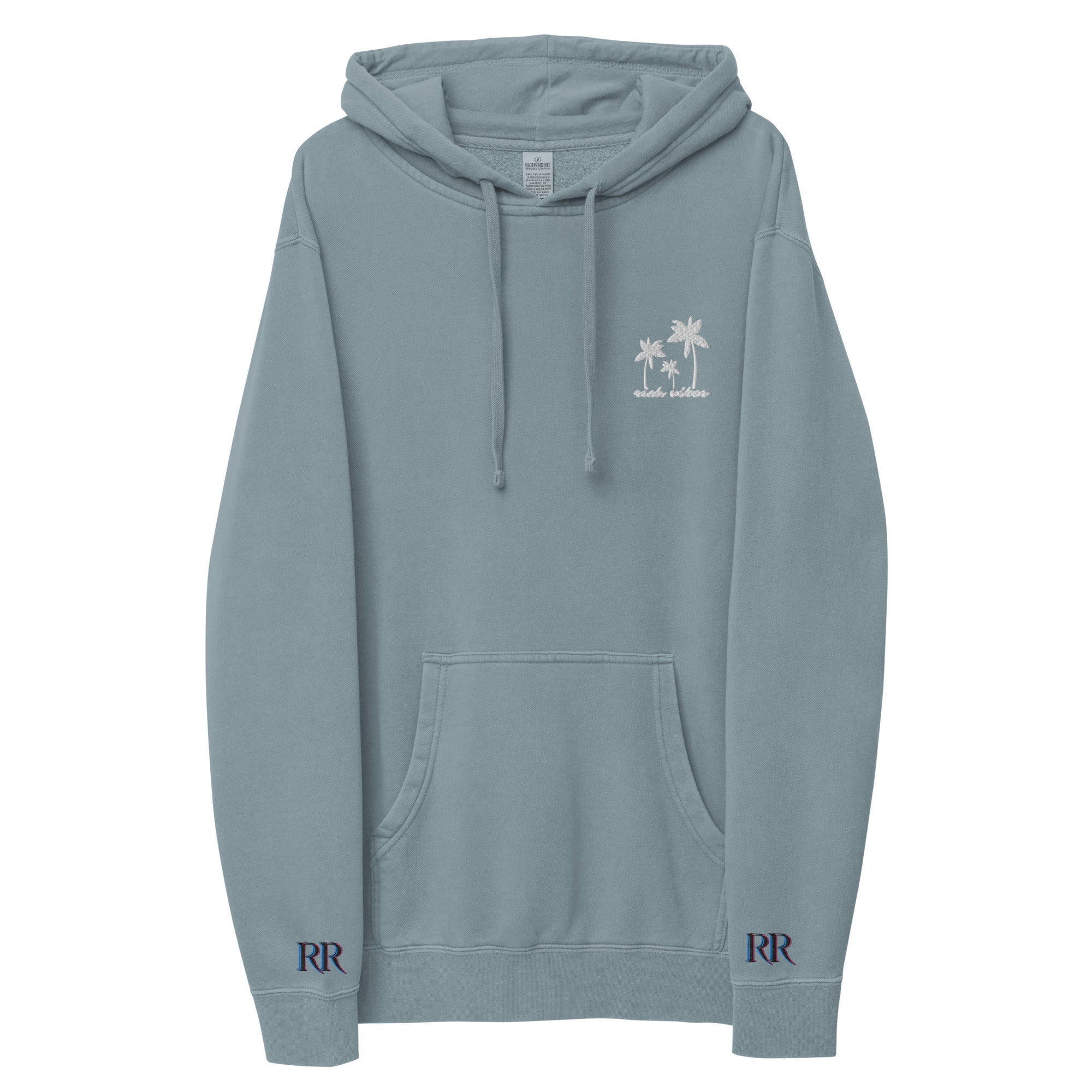 Rich Vibes 3 Palm Tree Silhouette - Unisex pigment-dyed hoodie Slate Blue