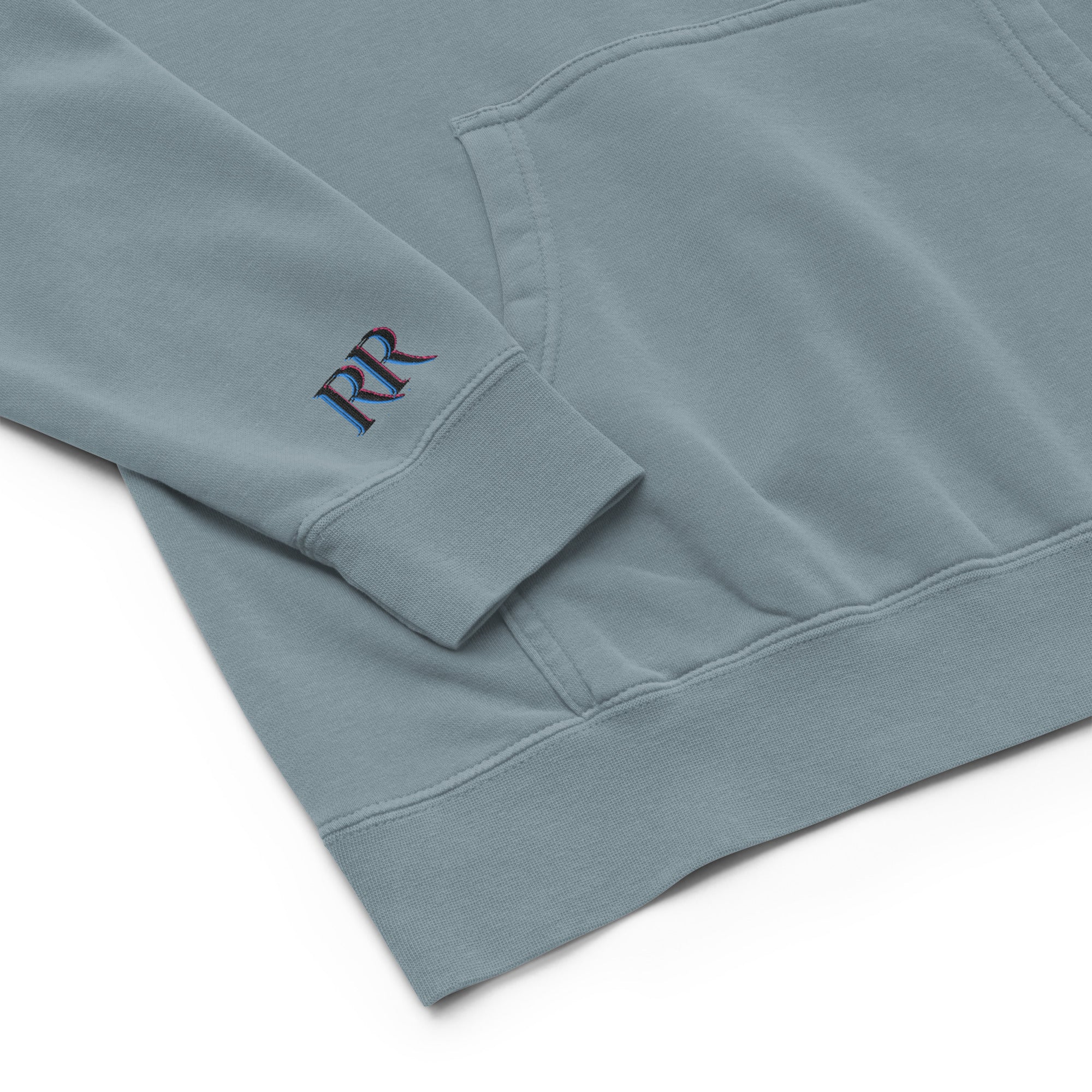 Rich Vibes 3 Palm Tree Silhouette - Unisex pigment-dyed hoodie Slate Blue