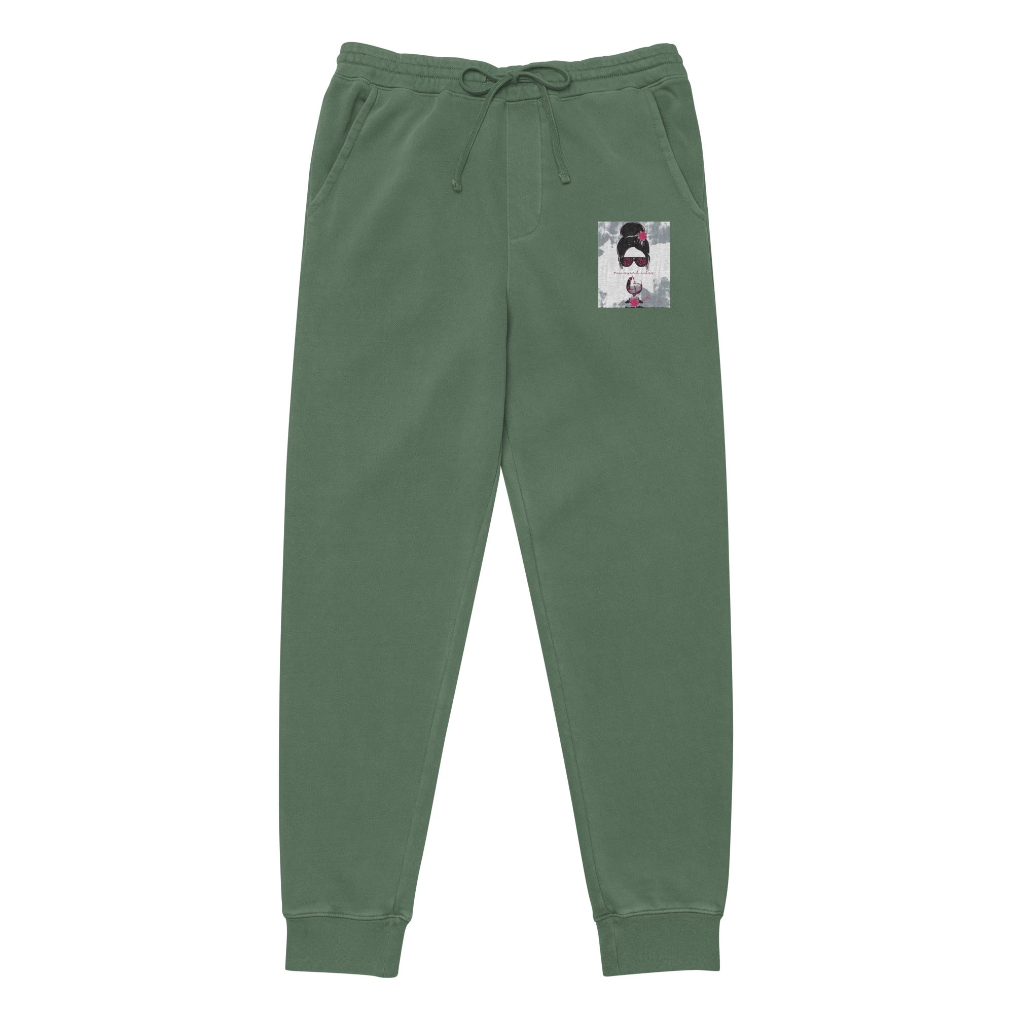 Vineyard Vibes Pink Water Color Alpine Green - Unisex pigment-dyed sweatpants