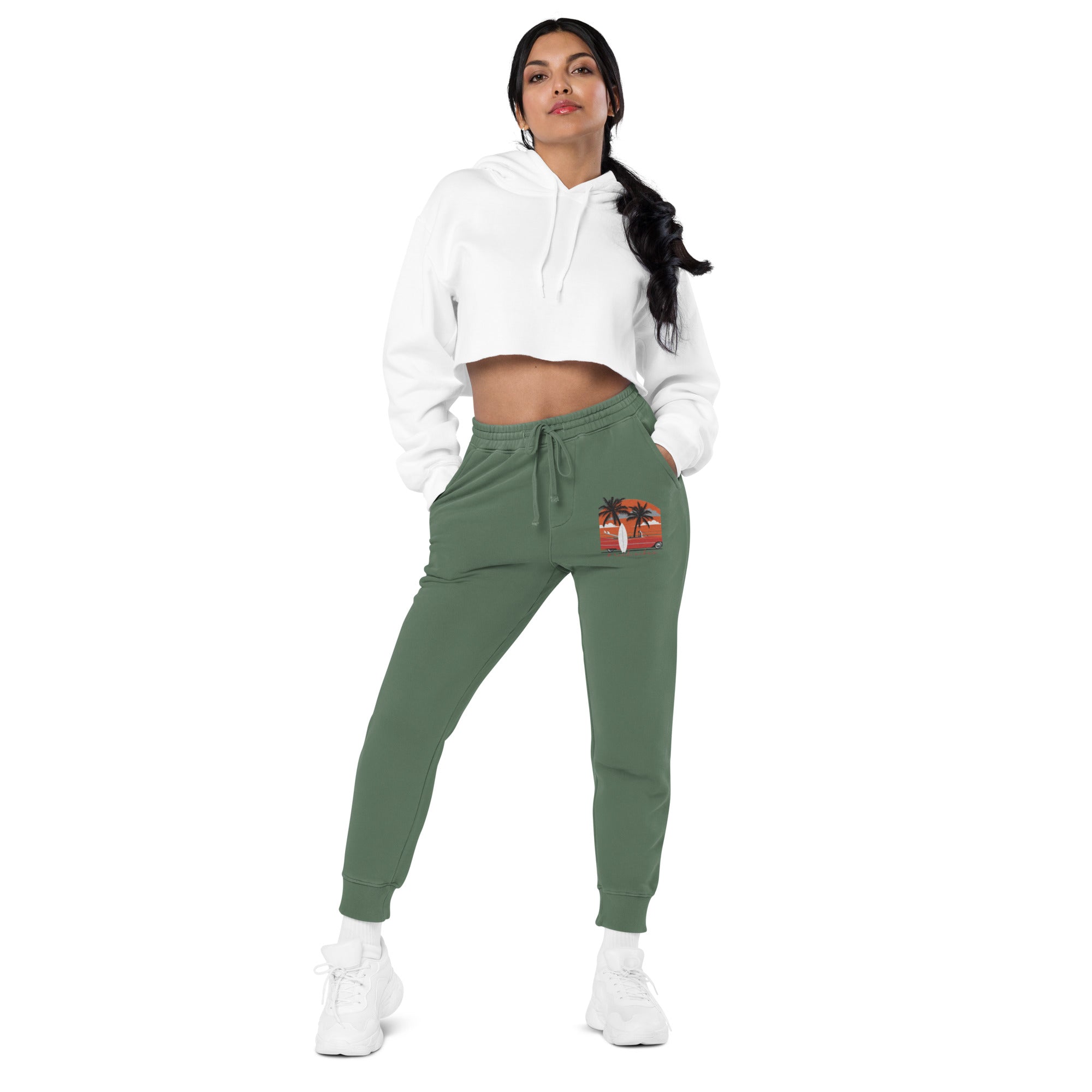 RV5 Surfs Up Sunset Classic Alpine Green - Unisex pigment-dyed sweatpants