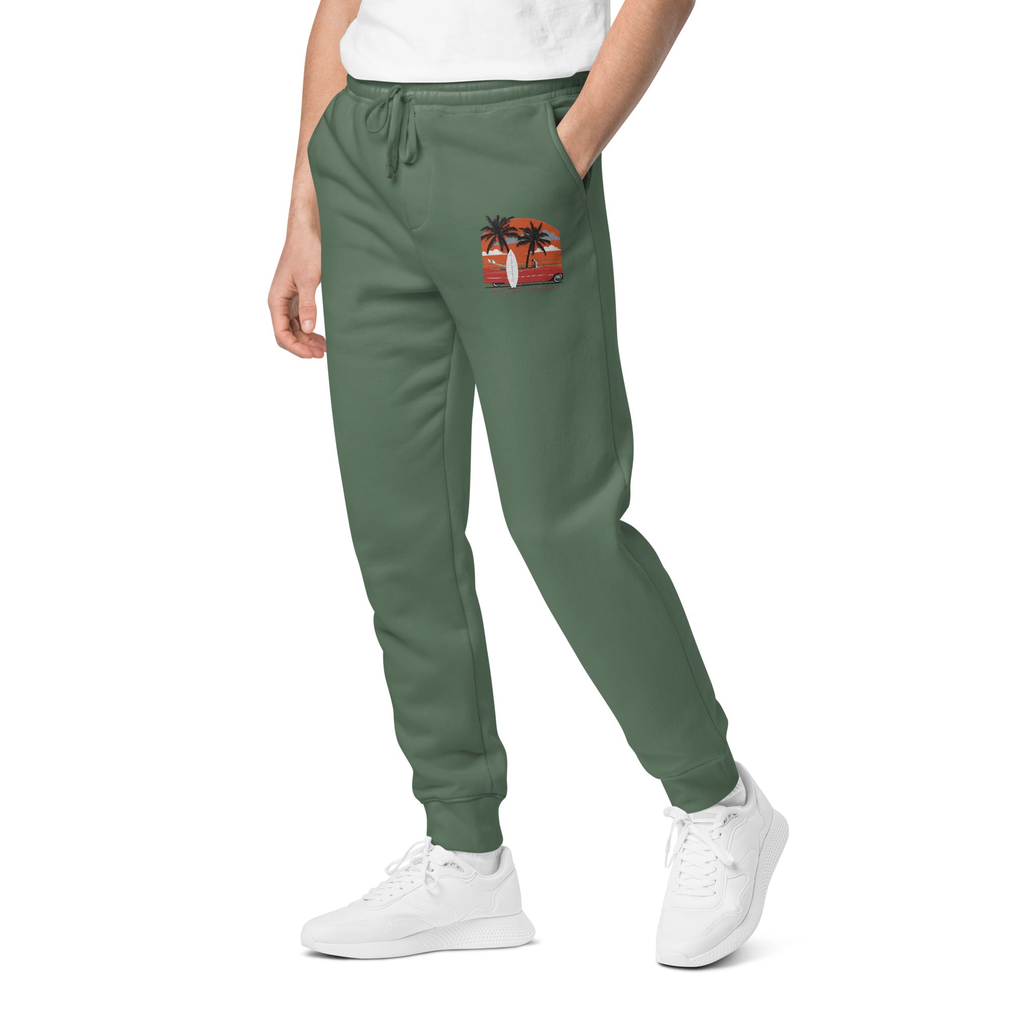 RV5 Surfs Up Sunset Classic Alpine Green - Unisex pigment-dyed sweatpants