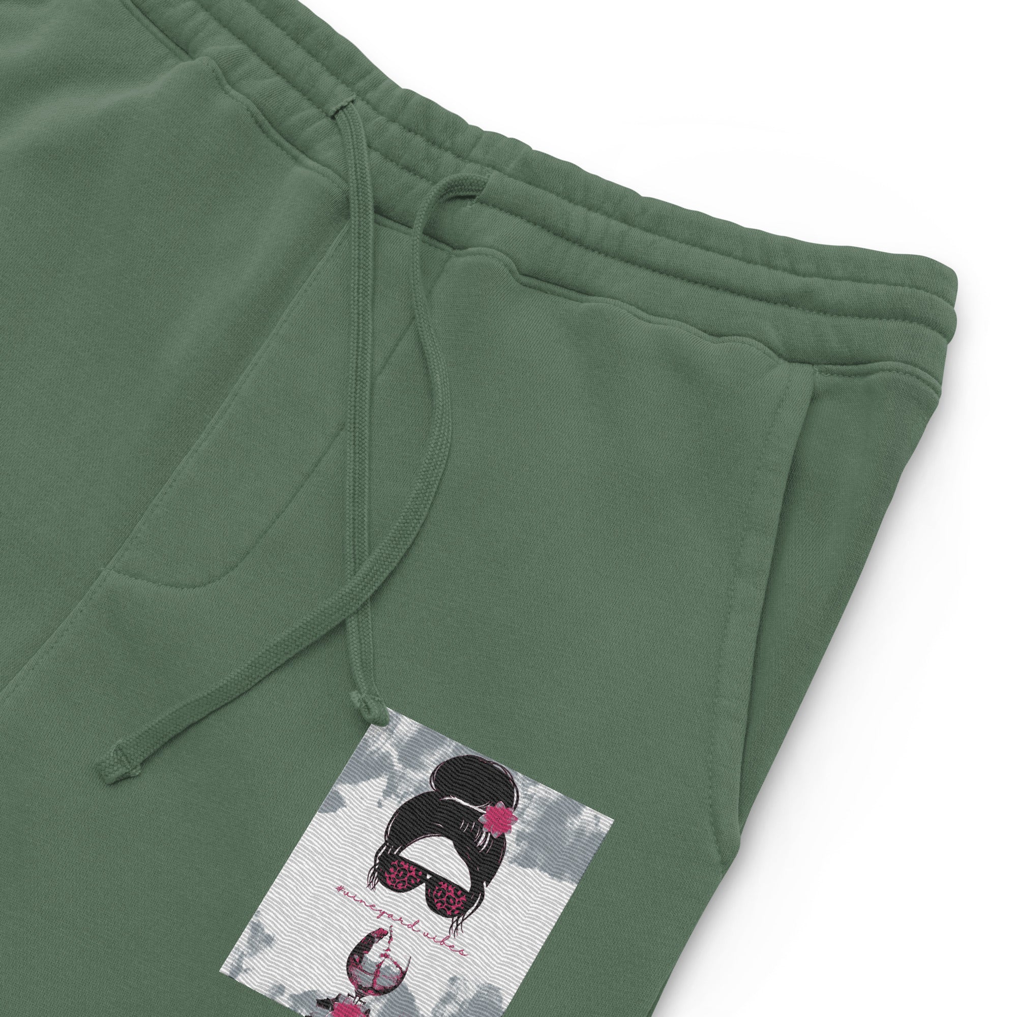 Vineyard Vibes Pink Water Color Alpine Green - Unisex pigment-dyed sweatpants