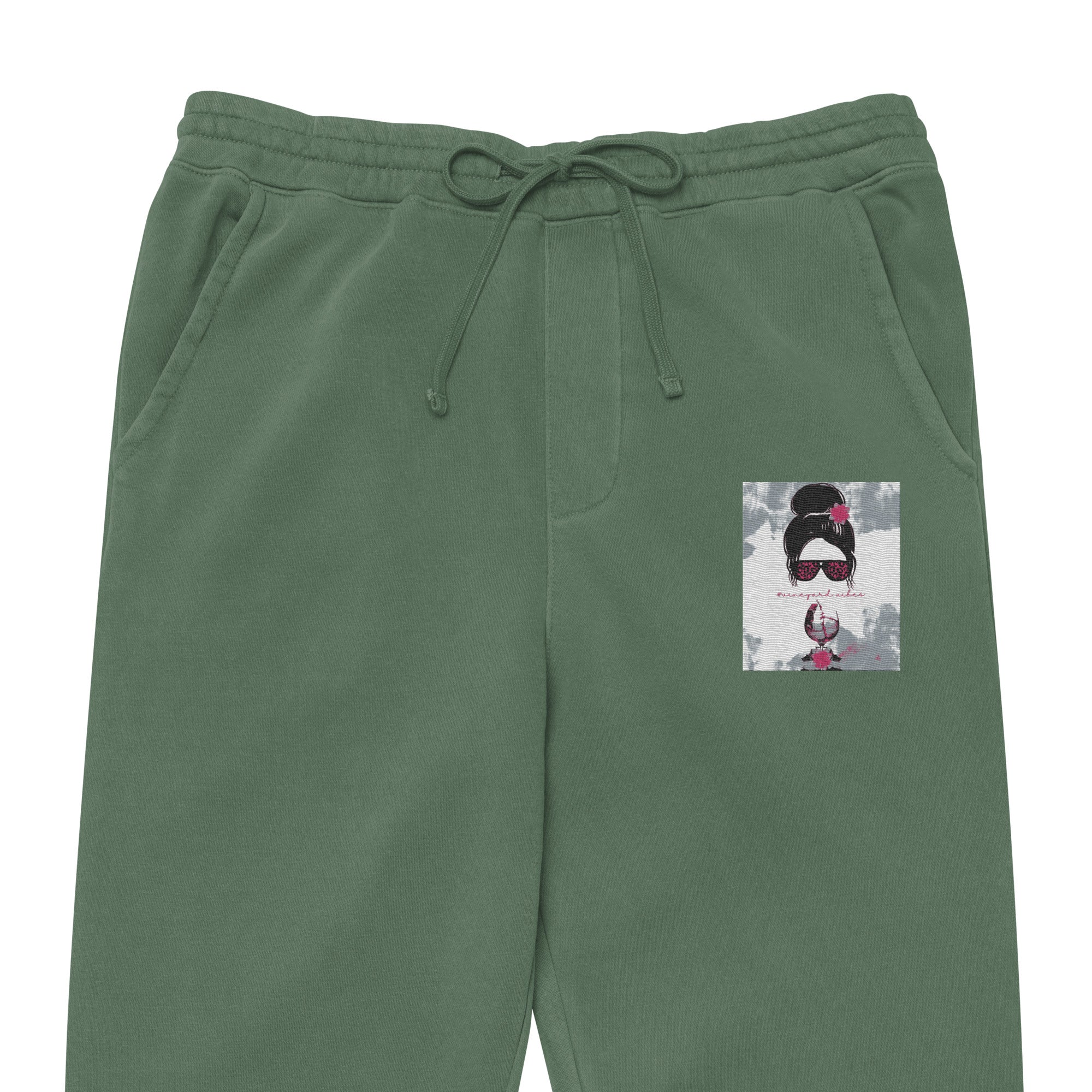 Vineyard Vibes Pink Water Color Alpine Green - Unisex pigment-dyed sweatpants