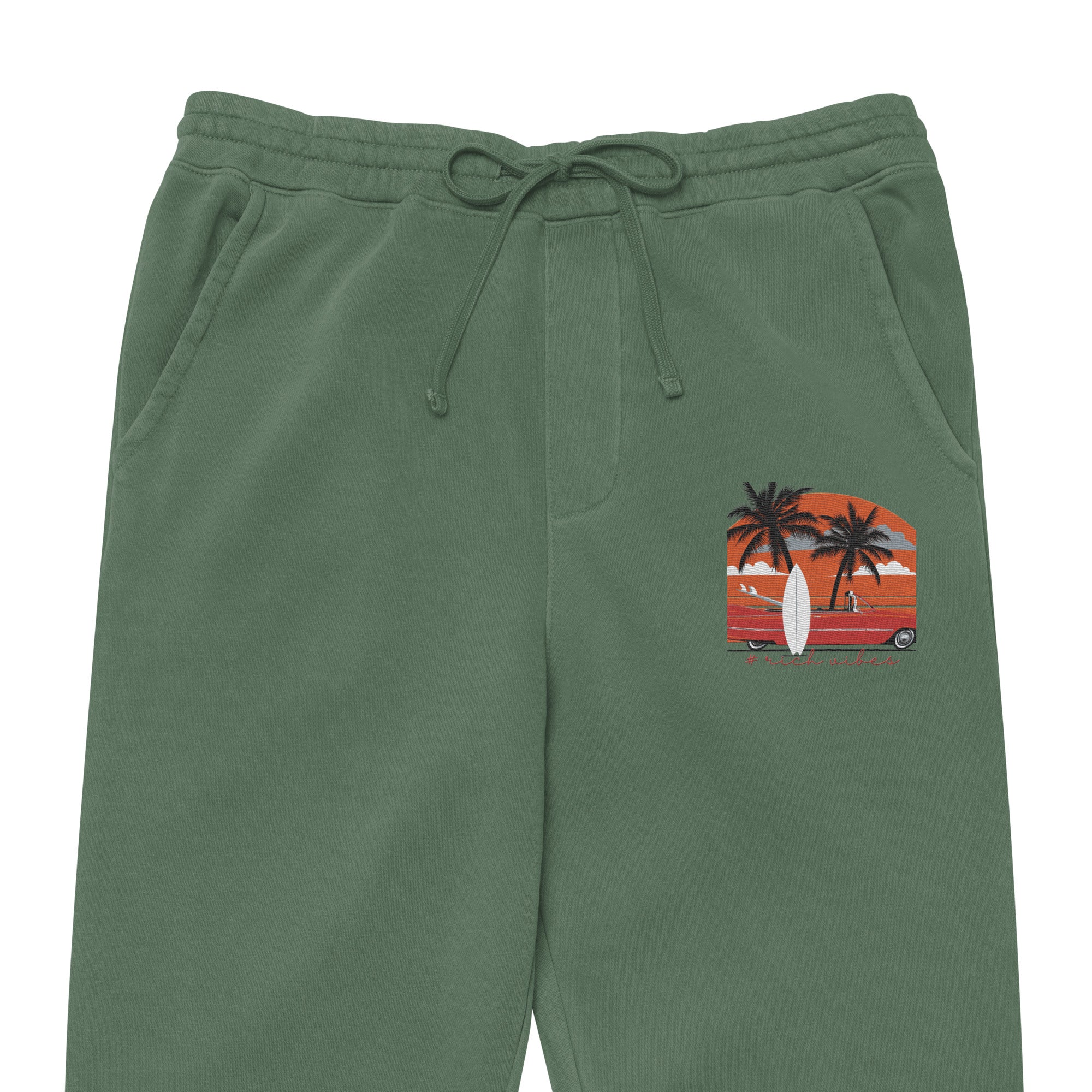 RV5 Surfs Up Sunset Classic Alpine Green - Unisex pigment-dyed sweatpants