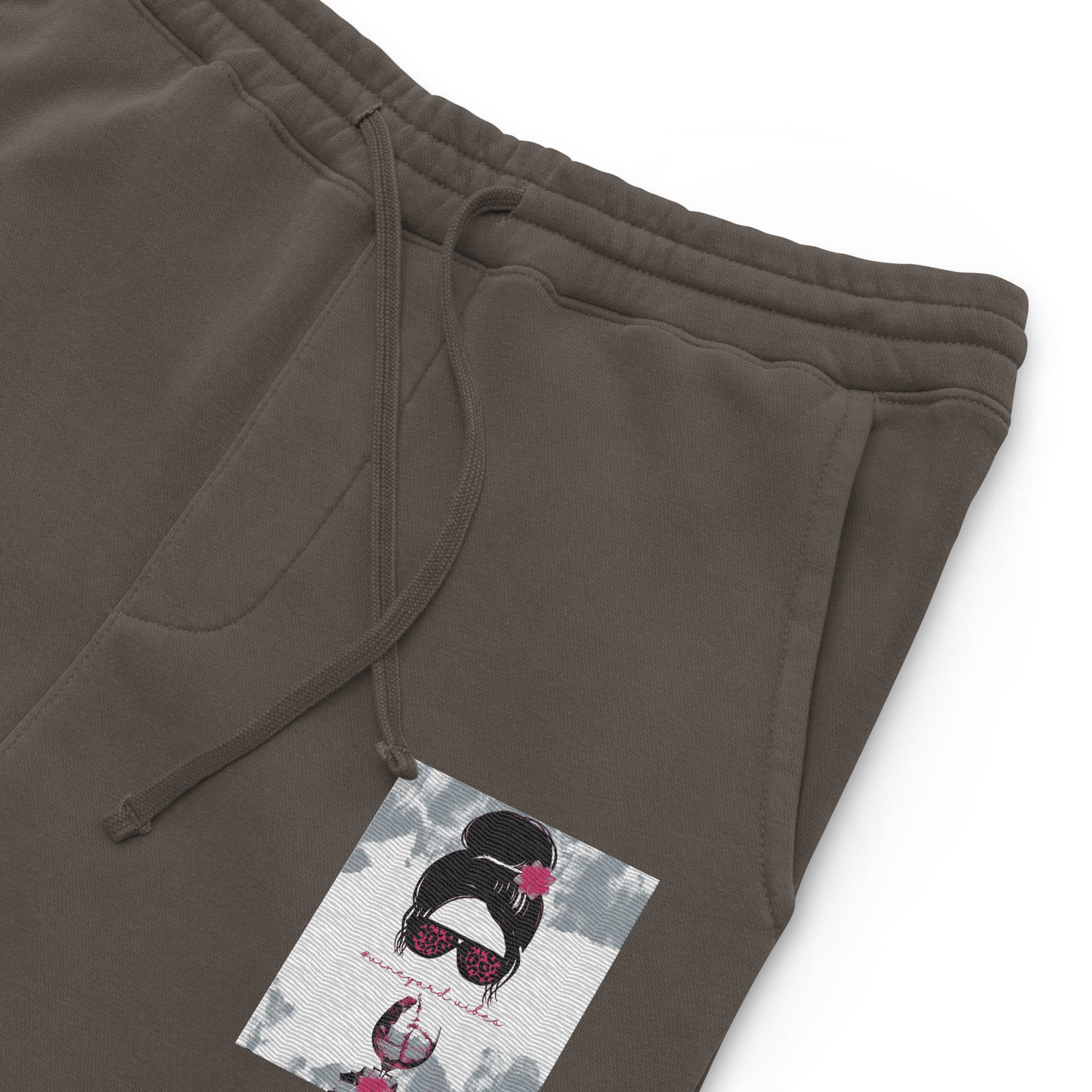 Vineyard Vibes Pink Water Color Black - Unisex pigment-dyed sweatpants