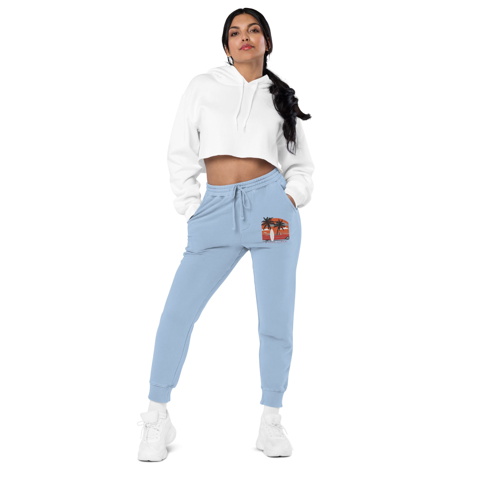 RV5 Surfs Up Sunset Classic Light Blue - Unisex pigment-dyed sweatpants