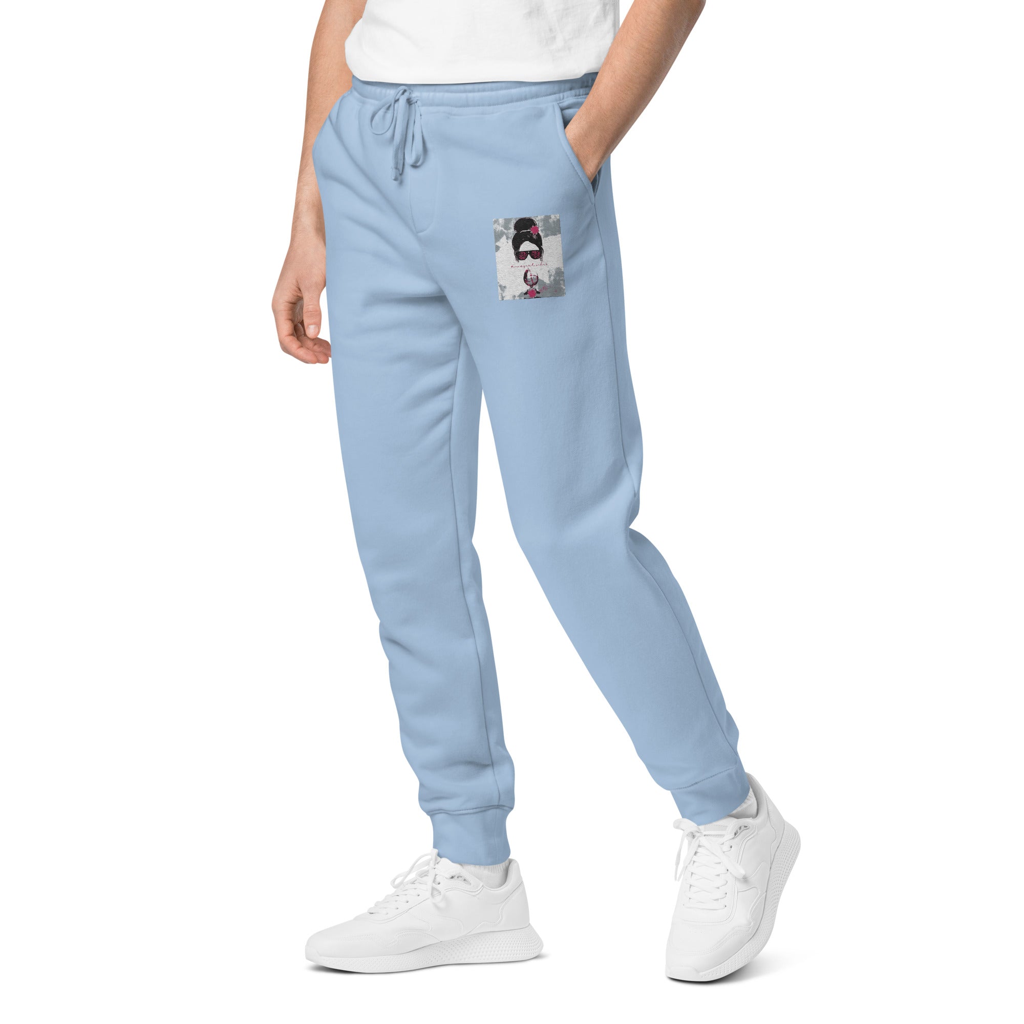 Vineyard Vibes Pink Water Color Light Blue - Unisex pigment-dyed sweatpants