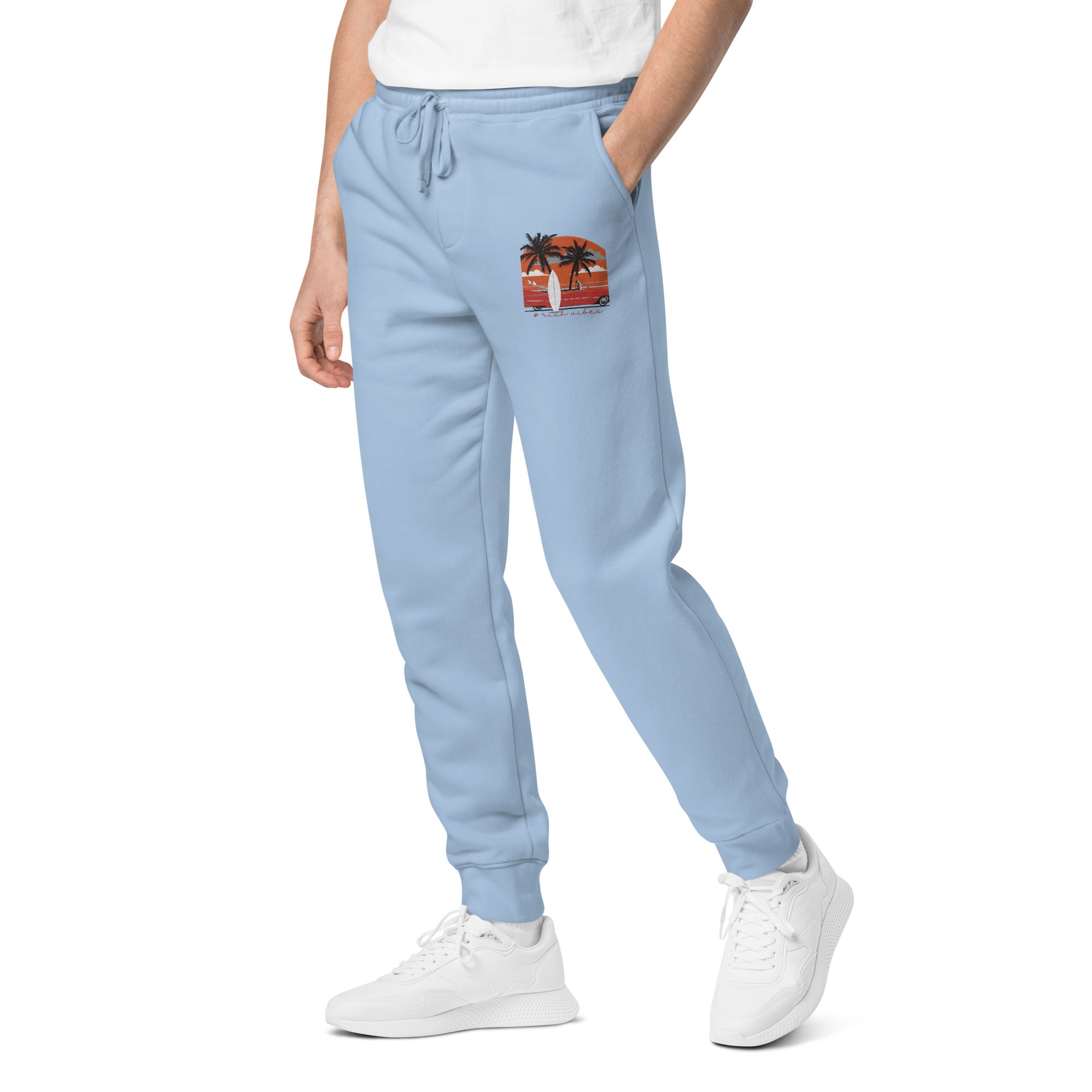RV5 Surfs Up Sunset Classic Light Blue - Unisex pigment-dyed sweatpants