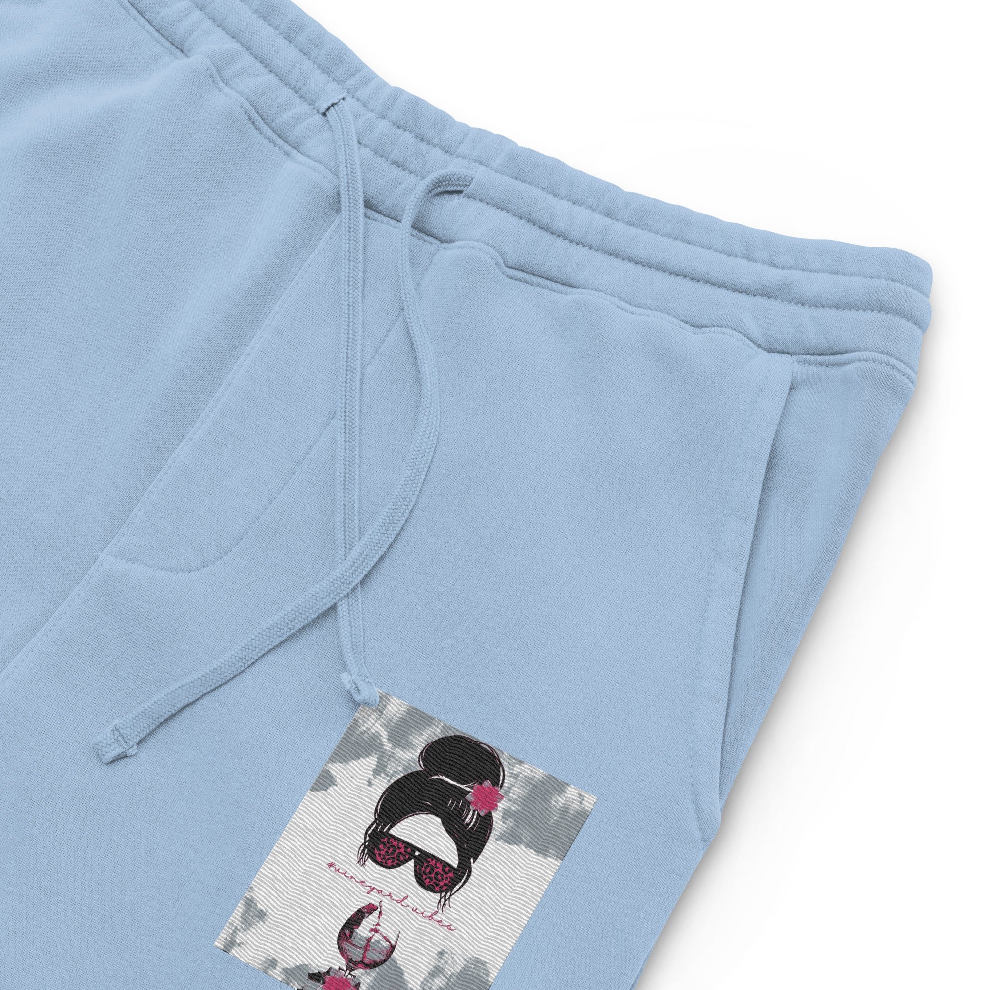 Vineyard Vibes Pink Water Color Light Blue - Unisex pigment-dyed sweatpants