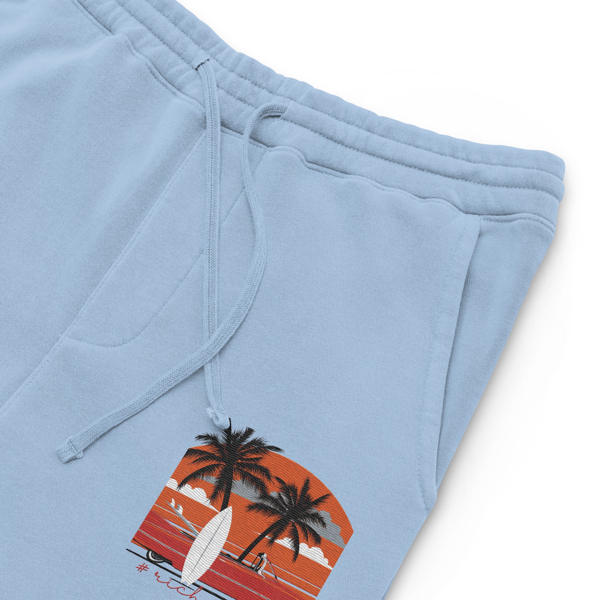 RV5 Surfs Up Sunset Classic Light Blue - Unisex pigment-dyed sweatpants