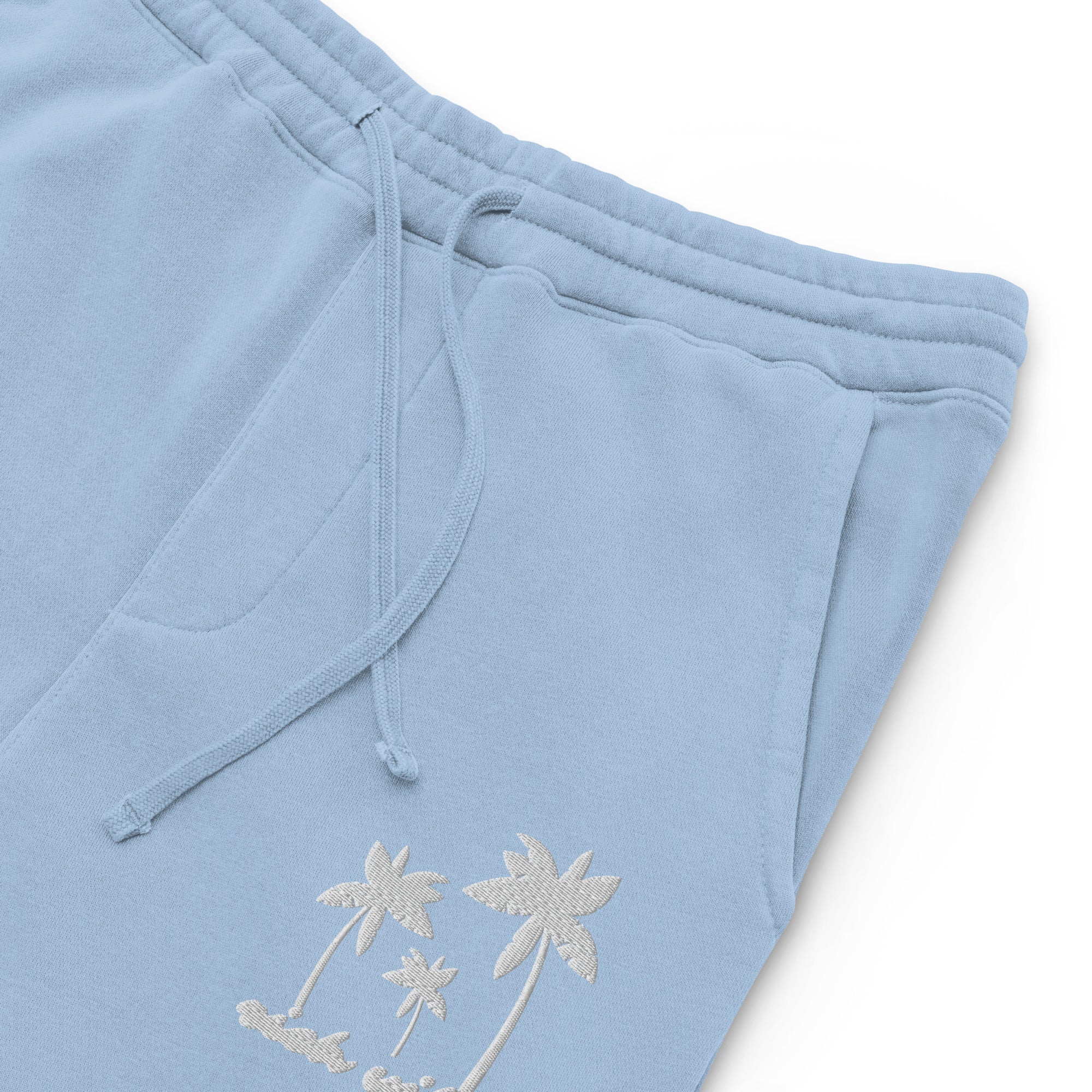 Rich Vibes 3 Palm Tree Silhouette - Unisex pigment-dyed sweatpants Light Blue
