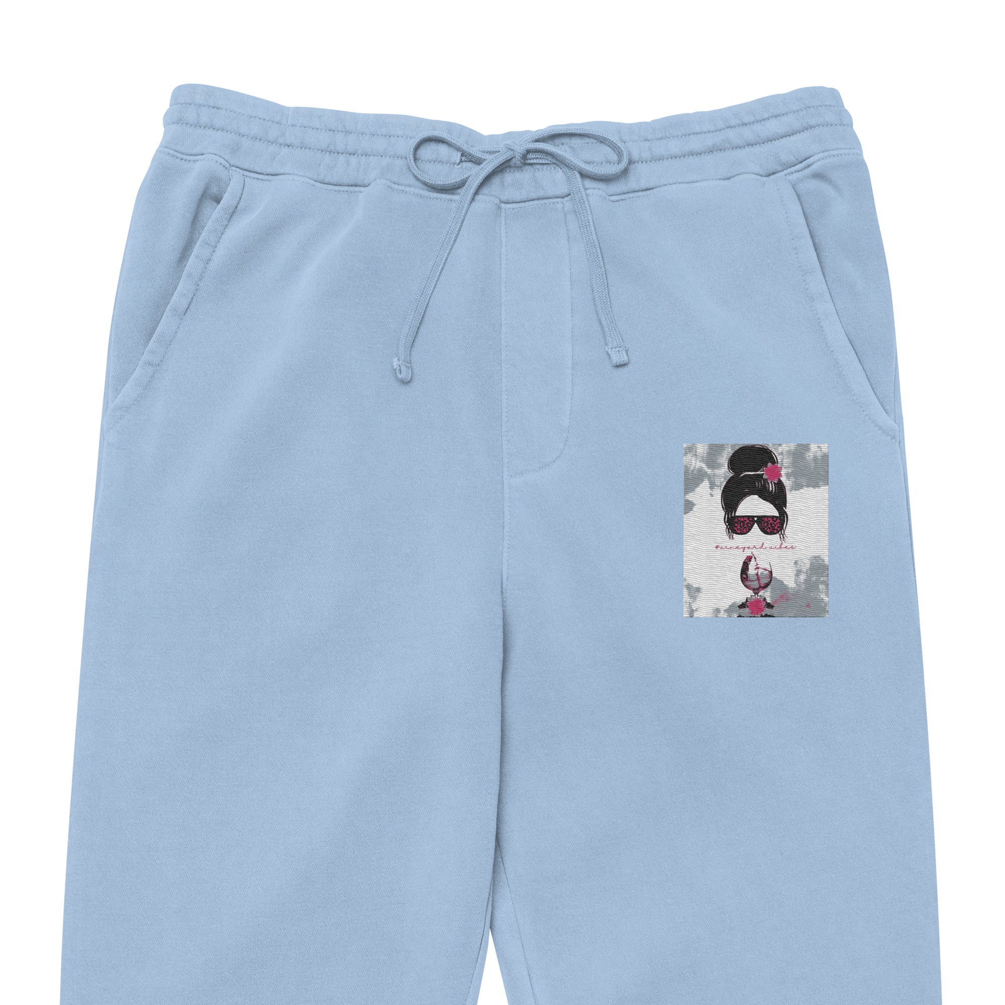 Vineyard Vibes Pink Water Color Light Blue - Unisex pigment-dyed sweatpants
