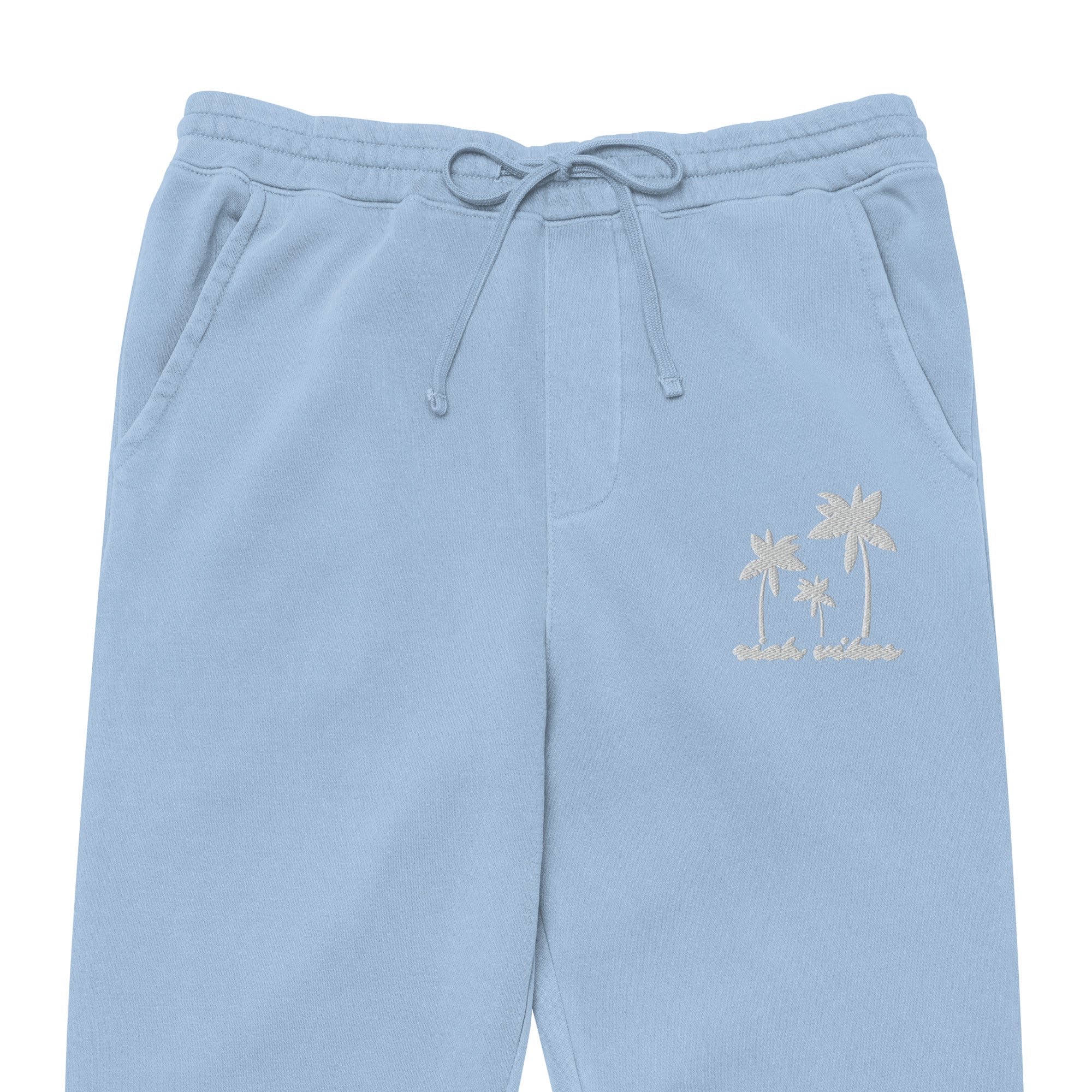 Rich Vibes 3 Palm Tree Silhouette - Unisex pigment-dyed sweatpants Light Blue