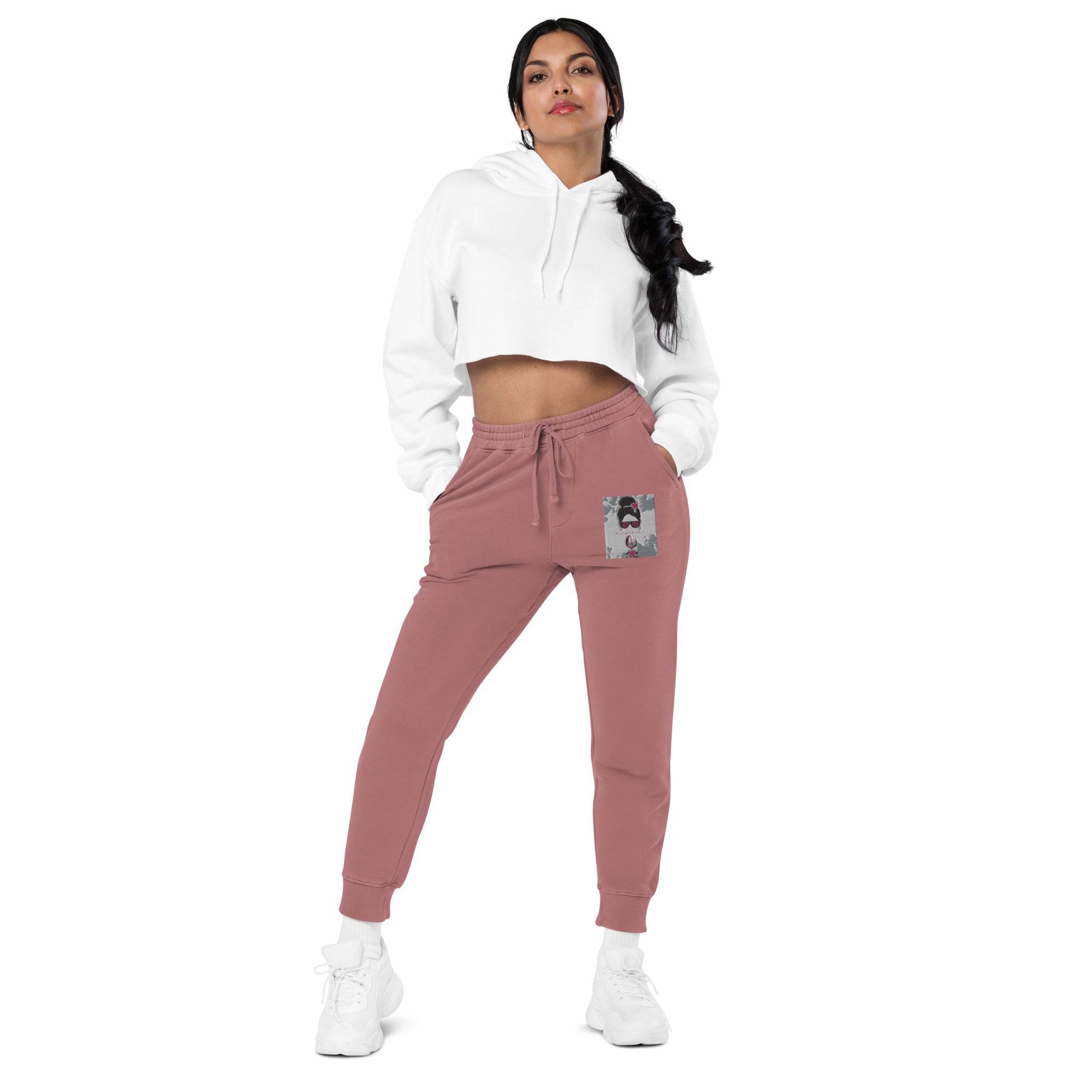 Vineyard Vibes Pink Water Color Maroon - Unisex pigment-dyed sweatpants