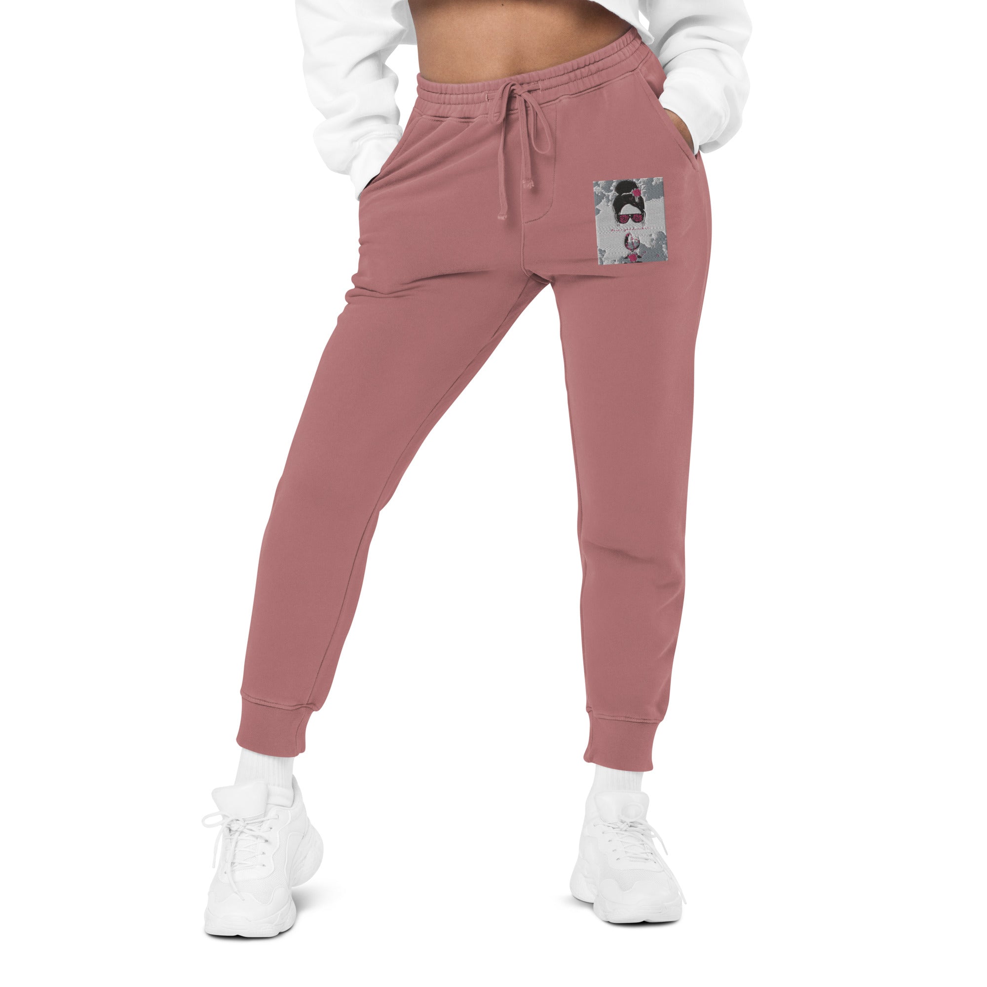 Vineyard Vibes Pink Water Color Maroon - Unisex pigment-dyed sweatpants