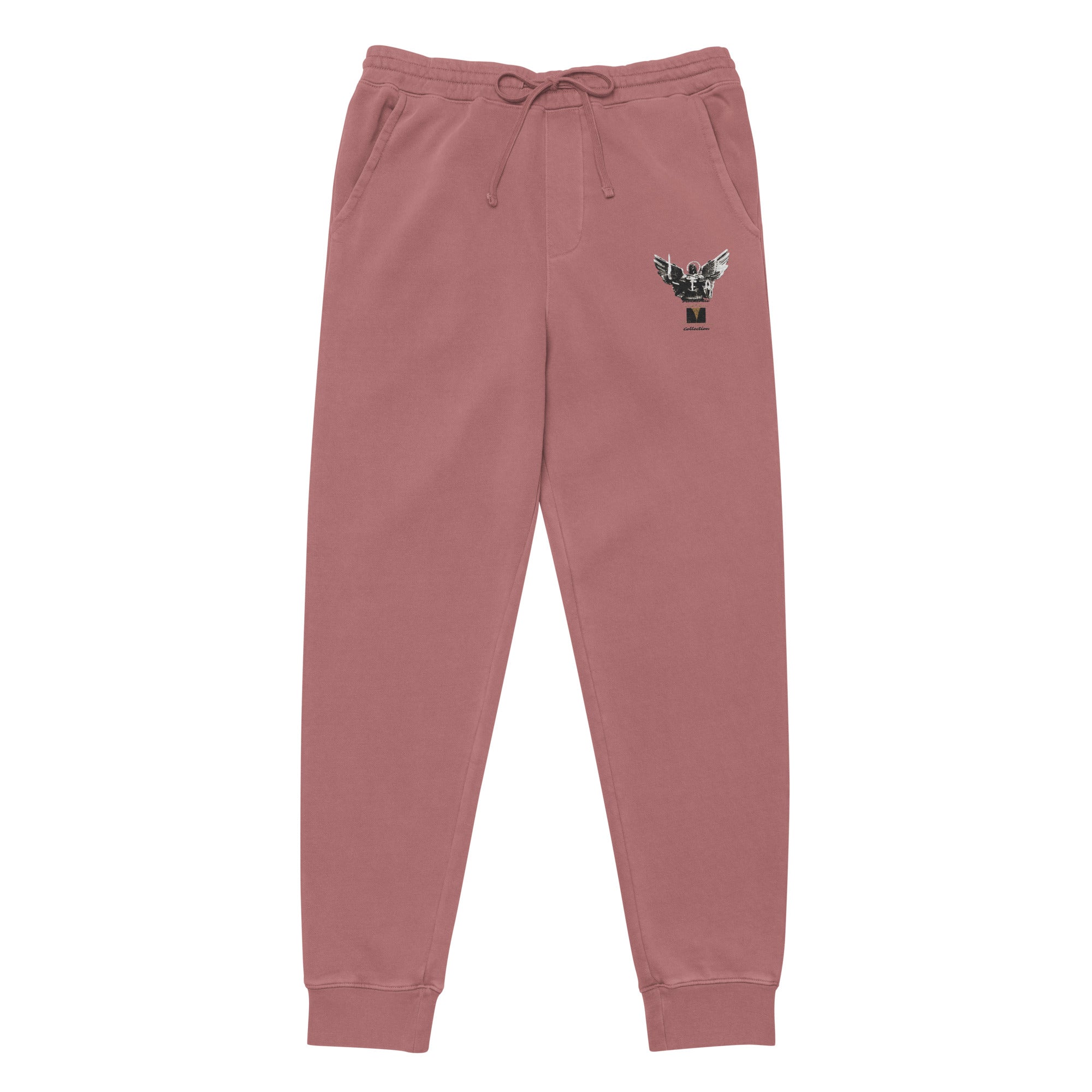 A. Rich Vibes Archangel Authentic Signature Collection Maroon pigment-dyed sweatpants