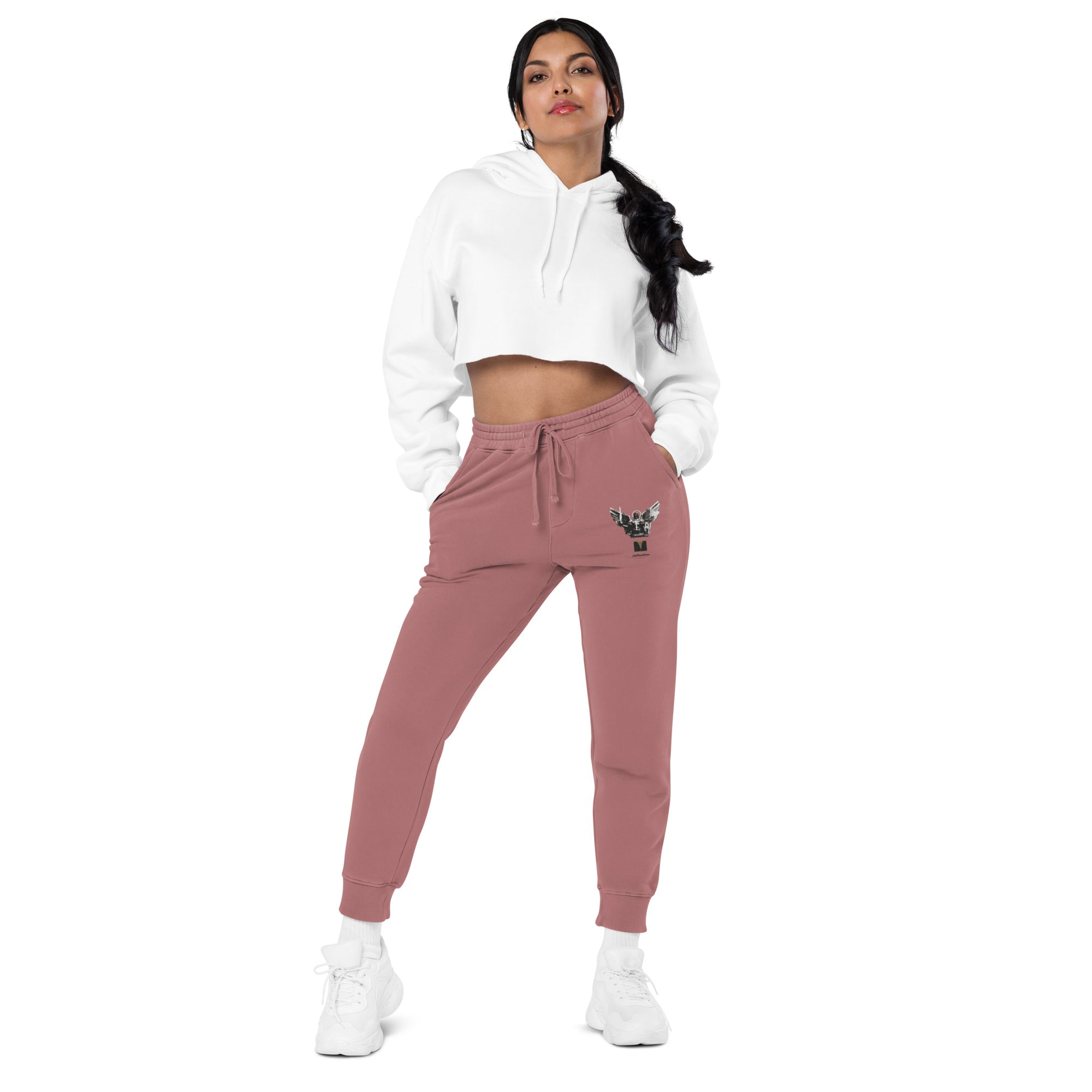 A. Rich Vibes Archangel Authentic Signature Collection Maroon pigment-dyed sweatpants