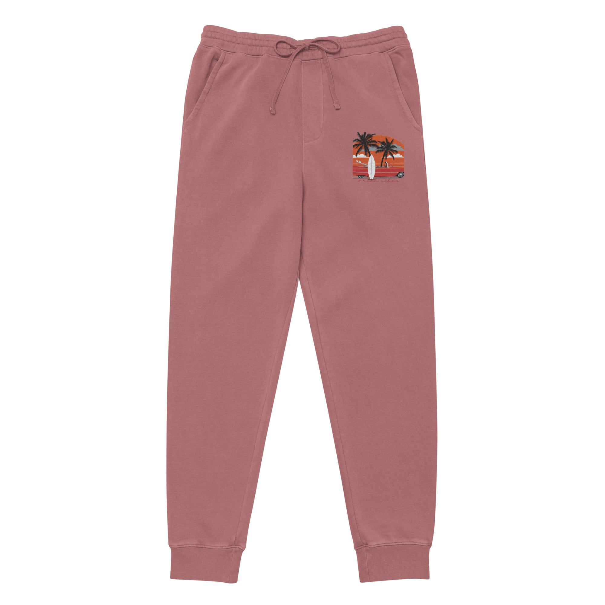 RV5 Surfs Up Sunset Classic Maroon - Unisex pigment-dyed sweatpants