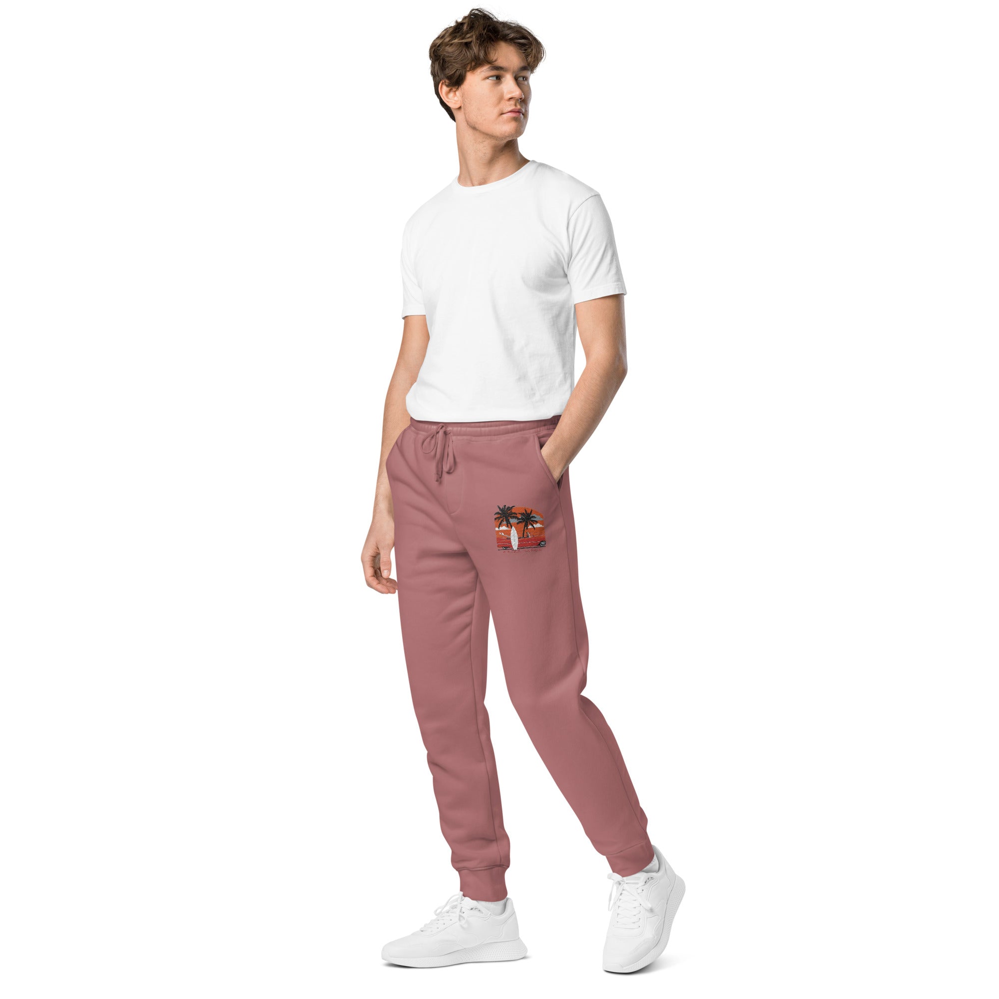 RV5 Surfs Up Sunset Classic Maroon - Unisex pigment-dyed sweatpants