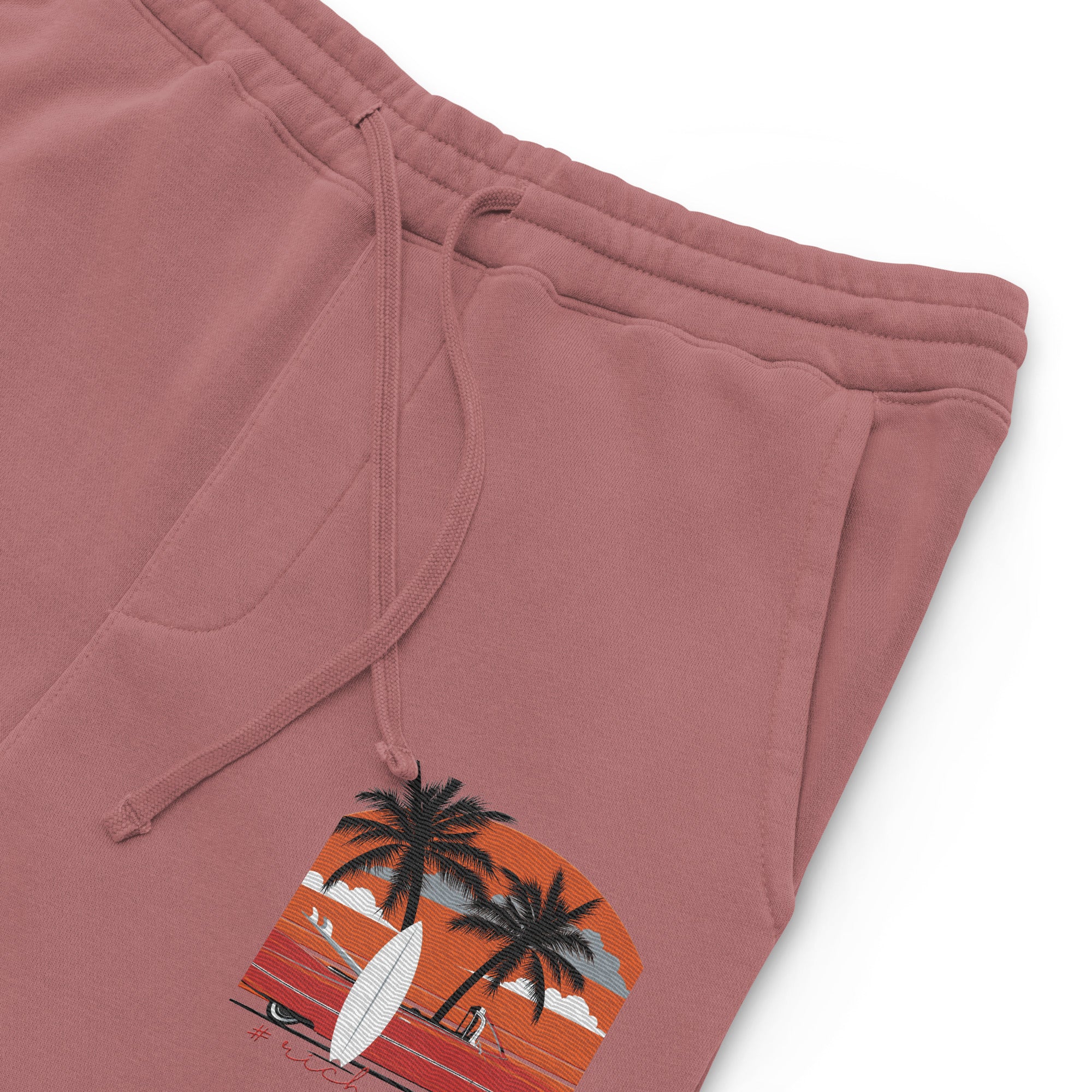 RV5 Surfs Up Sunset Classic Maroon - Unisex pigment-dyed sweatpants
