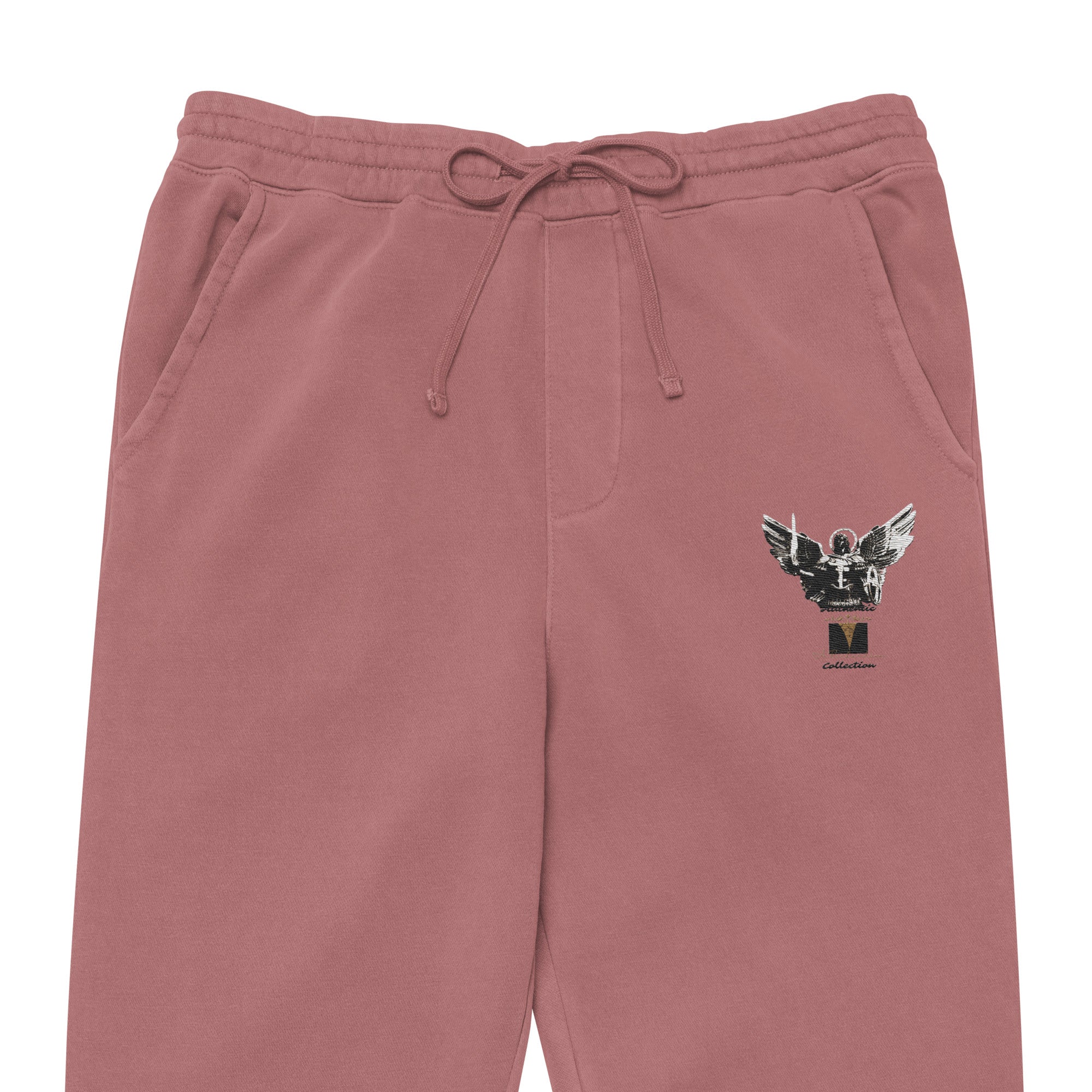 A. Rich Vibes Archangel Authentic Signature Collection Maroon pigment-dyed sweatpants