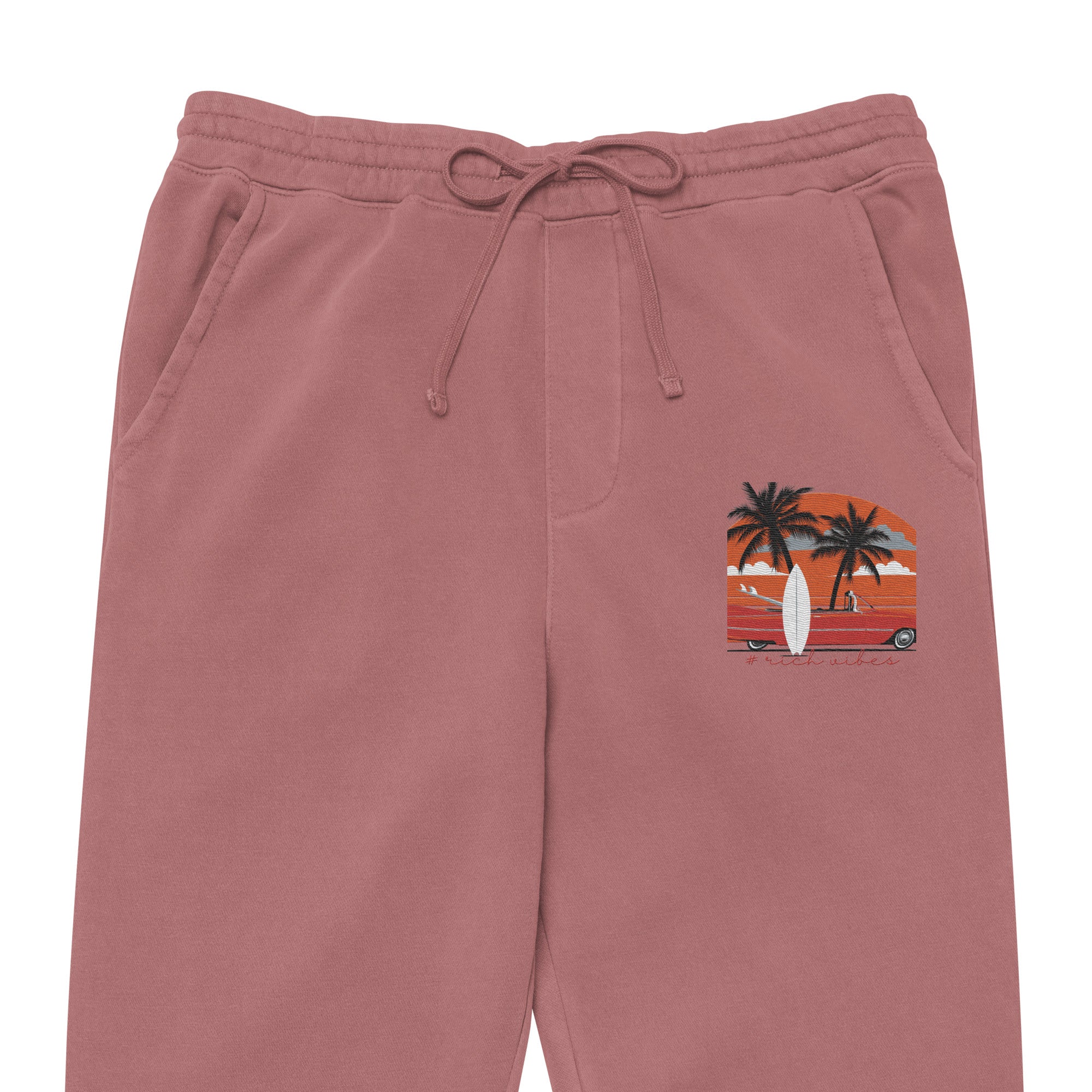 RV5 Surfs Up Sunset Classic Maroon - Unisex pigment-dyed sweatpants