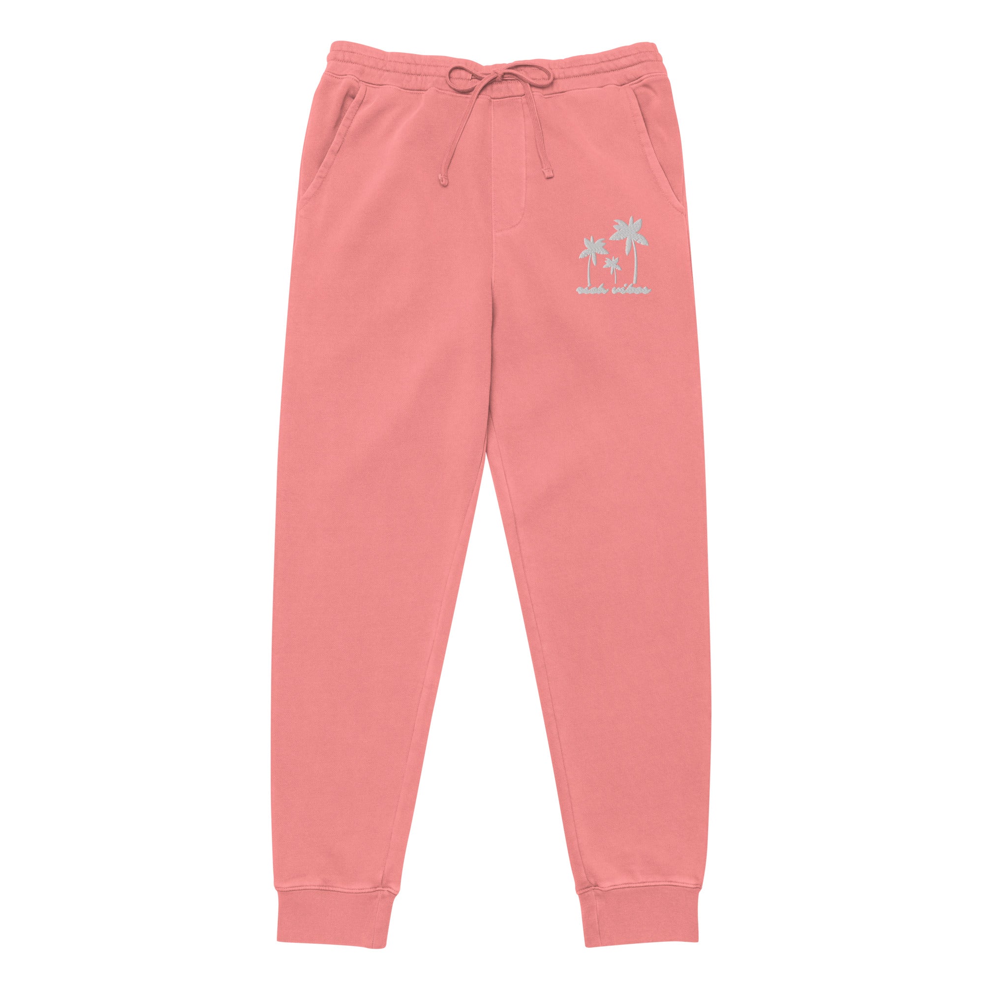 Rich Vibes 3 Palm Tree Silhouette - Unisex pigment-dyed sweatpants Peach