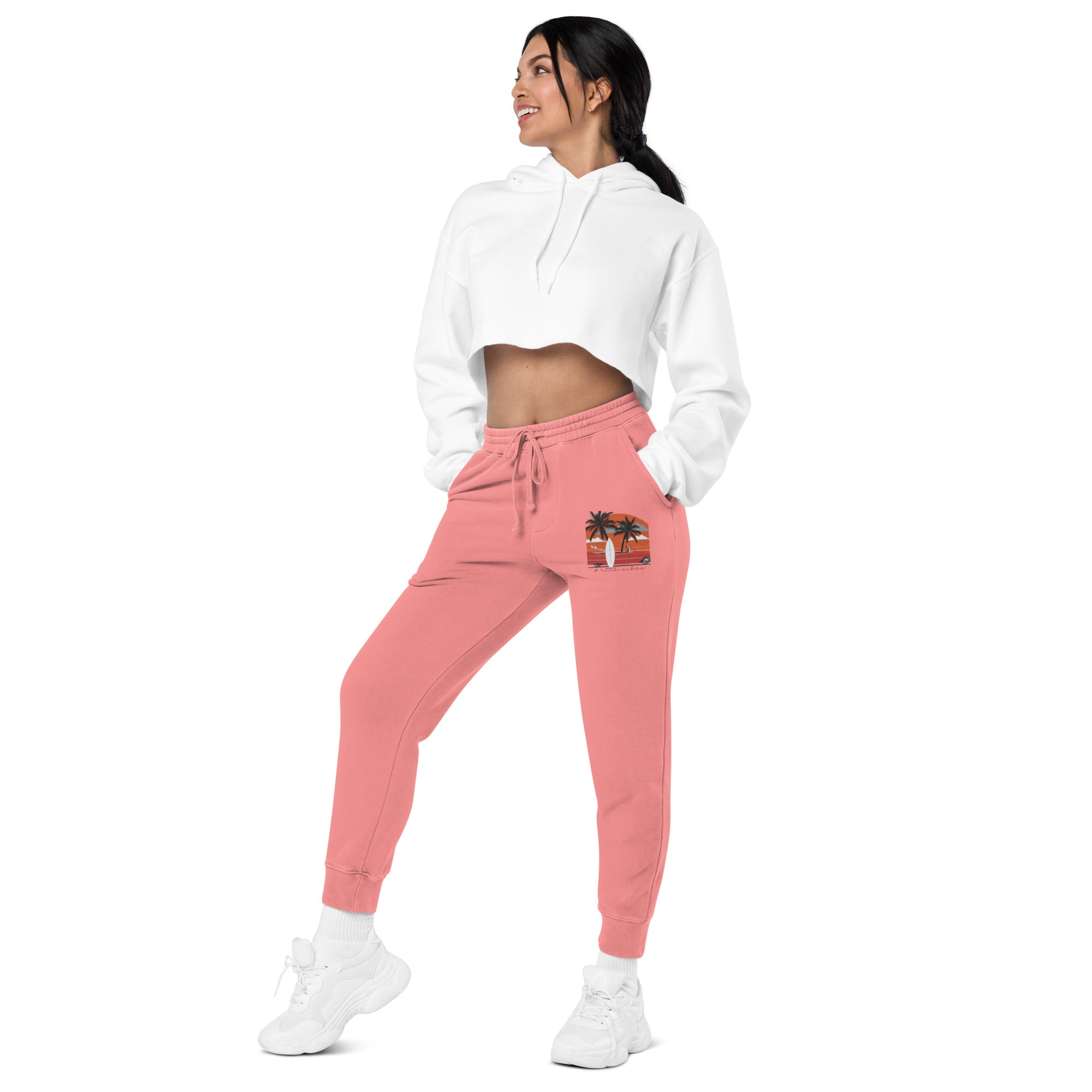 RV5 Surfs Up Sunset Classic Peach - Unisex pigment-dyed sweatpants