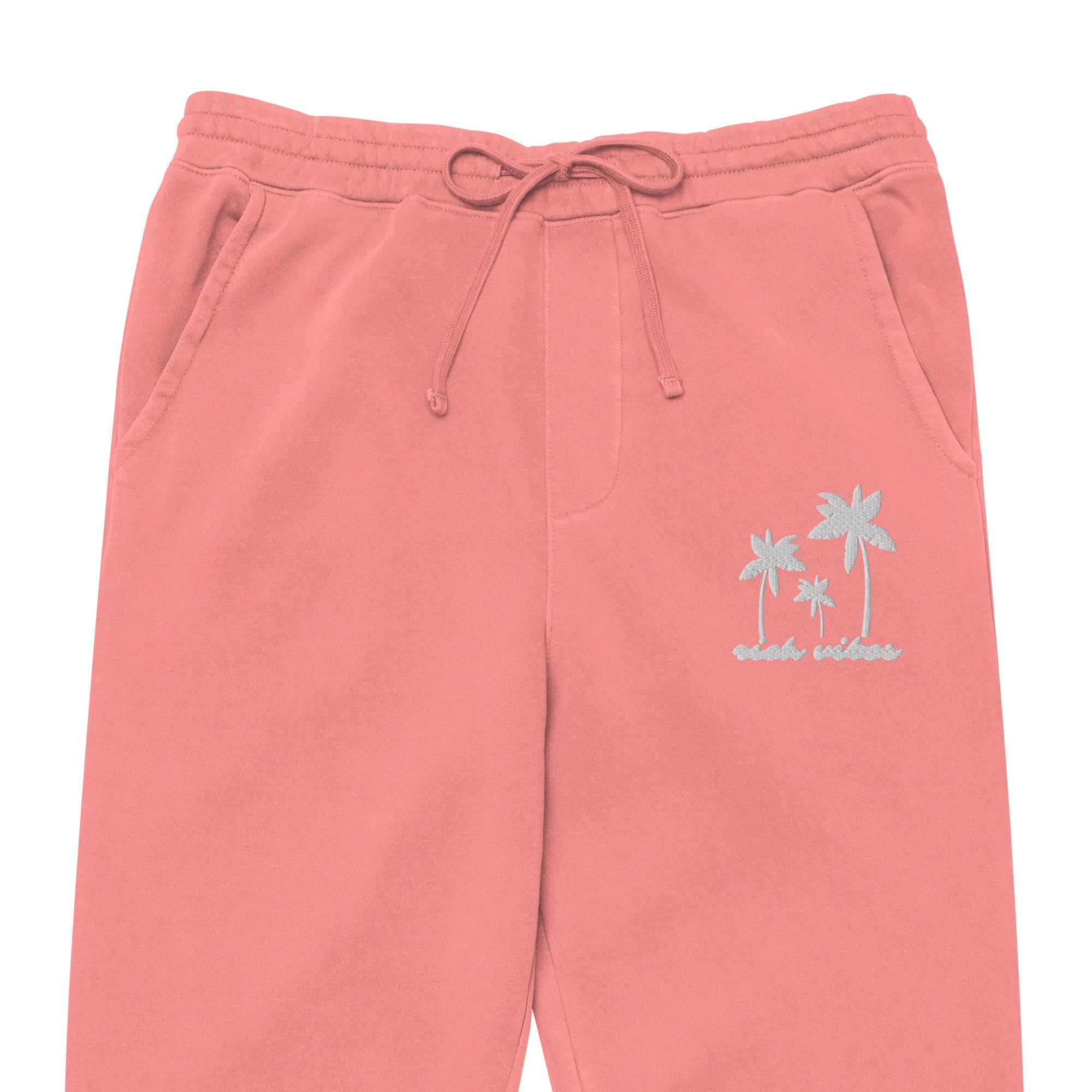 Rich Vibes 3 Palm Tree Silhouette - Unisex pigment-dyed sweatpants Peach