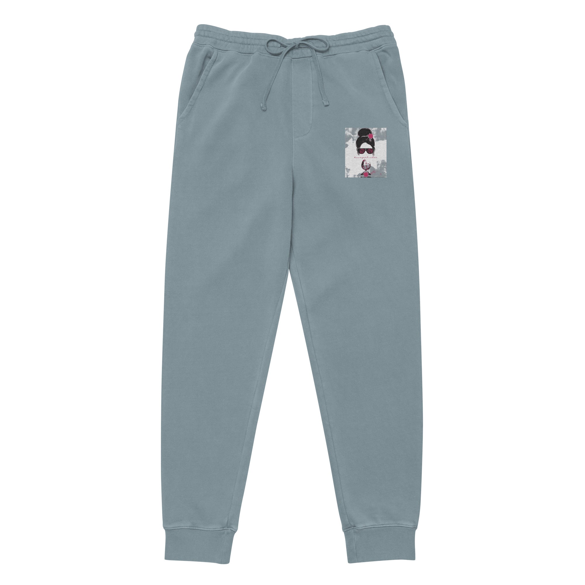 Vineyard Vibes Pink Water Color Slate Blue - Unisex pigment-dyed sweatpants