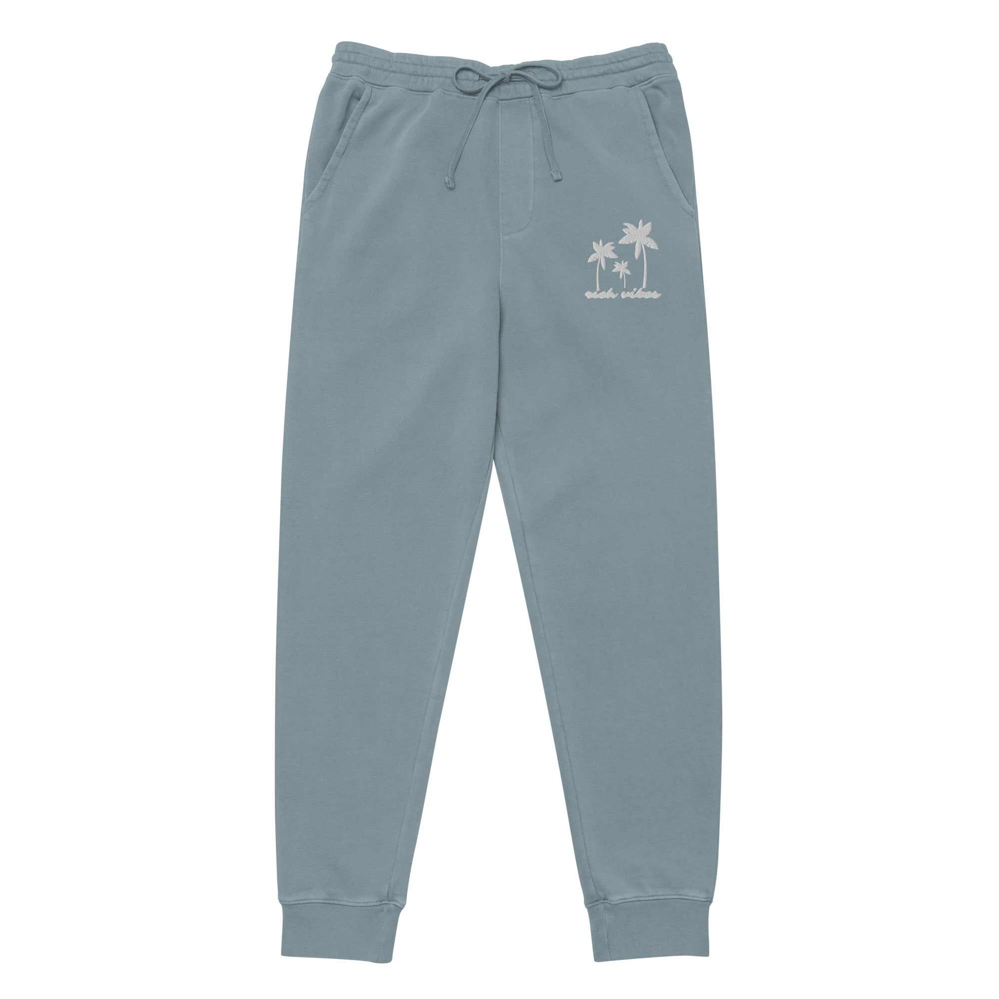 Rich Vibes 3 Palm Tree Silhouette - Unisex pigment-dyed sweatpants Slate Blue